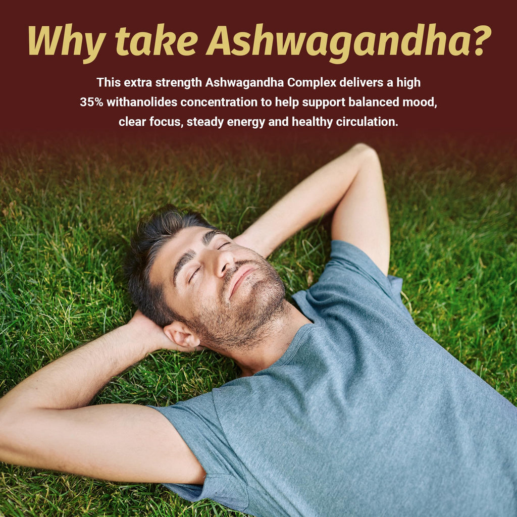 Ashwagandha Complex Adrenal Support Supplement for Stress Relief, Cortisol Balance, Energy & Focus, Mood Support, 35% Withanolides, 60 Vegan Capsules 1 Body Au supplements