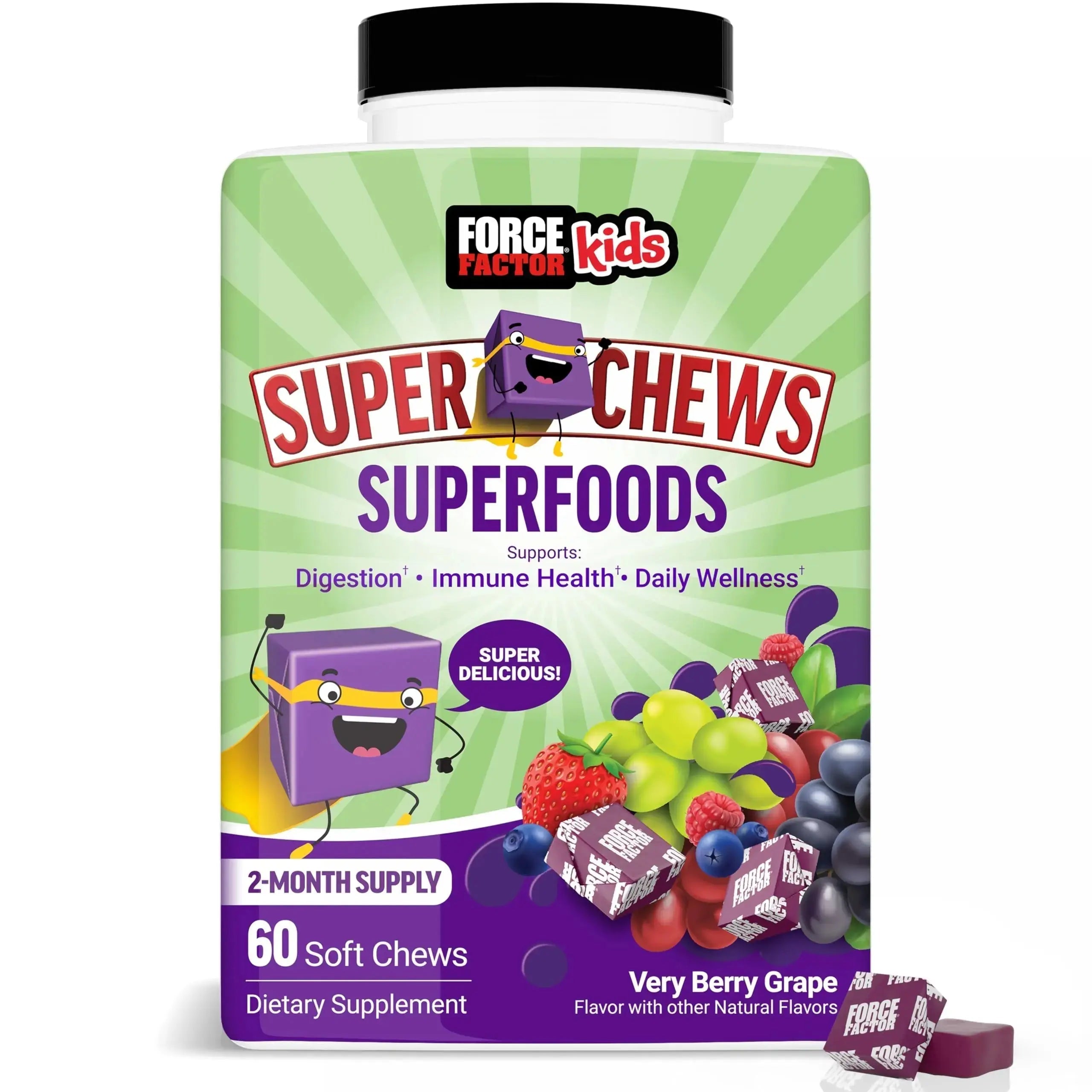 Force Factor Kids Superfood Super Chews, Kids Vitamins C & D, Immune Support Supplement with Antioxidant Support from Powdered Fruits & Veggies Force Factor Au supplements