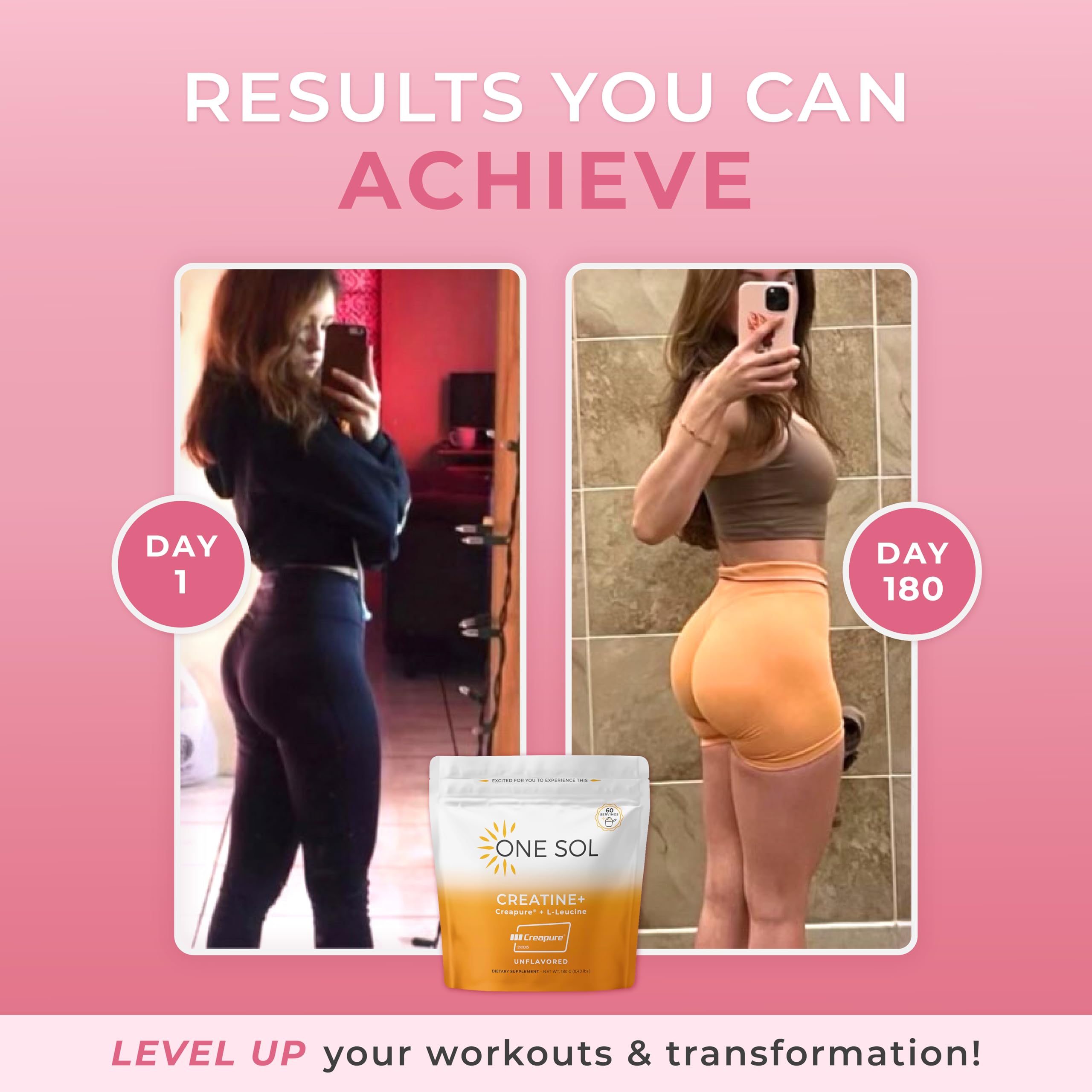 One Sol Creatine for Women, All Natural Women’s Creatine Powder w Creapure & Leucine, Increase Lean Muscle Mass, Reduce Recovery Time, Promotes Brain & Bone Health (Unflavored, 60 Servings) One Sol Au supplements