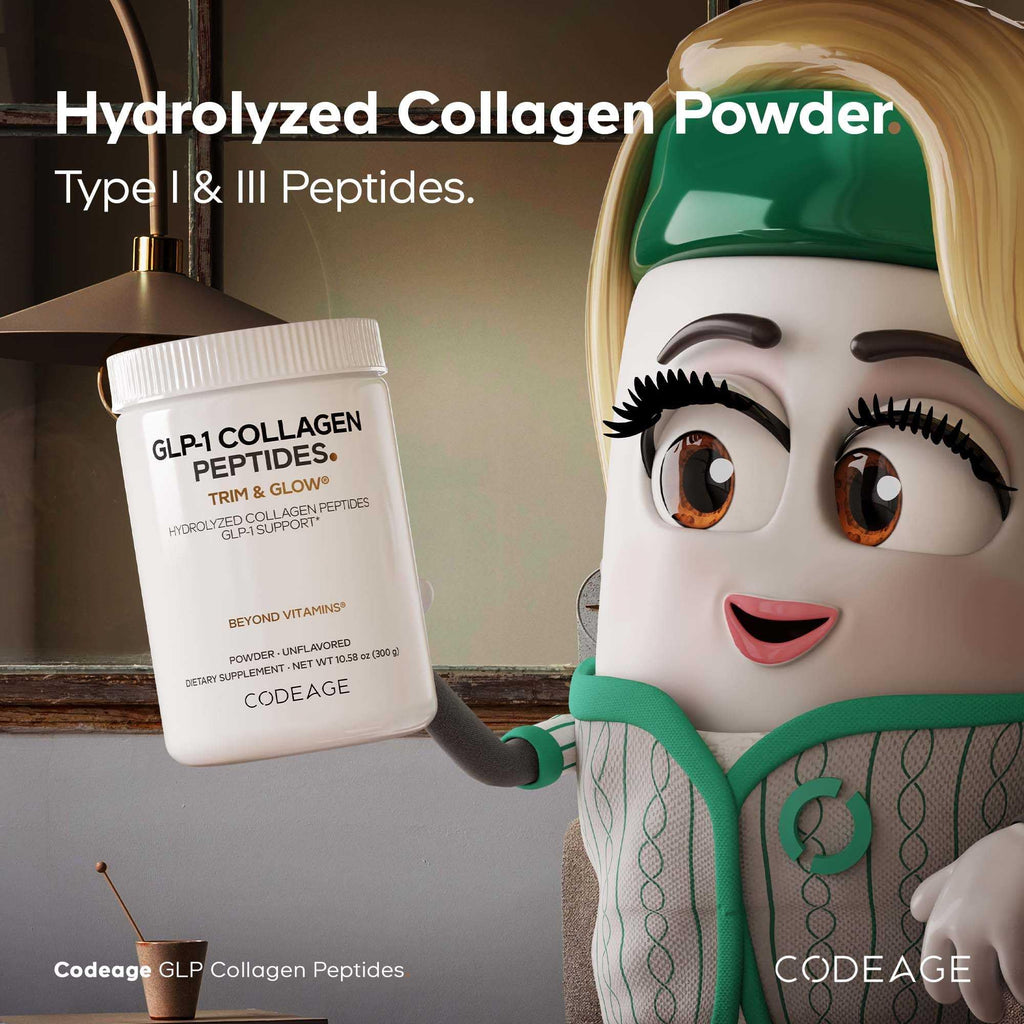 Codeage GLP-1 Collagen Powder Supplement - Nextida GC Collagen Peptides - GLP 1 Support - Hydrolyzed, Grass-Fed, Type I & III, Unflavored - Non-GMO, Gluten-Free, Dairy-Free - 10.58 Oz Codeage Au supplements