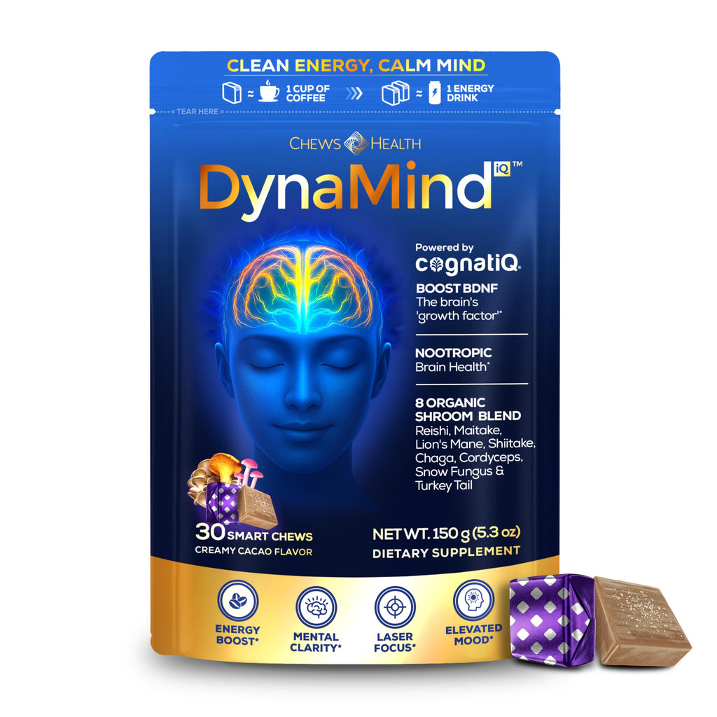 DynaMind iQ Brain Supplement for Memory and Focus for Adults - Nootropic Chews | Coffee Fruit & Mushroom Supplement Blend, Memory Focus Supplement, Caffeine Focus Pills Alternative, 30 Count CHEWSHEALTH Au supplements