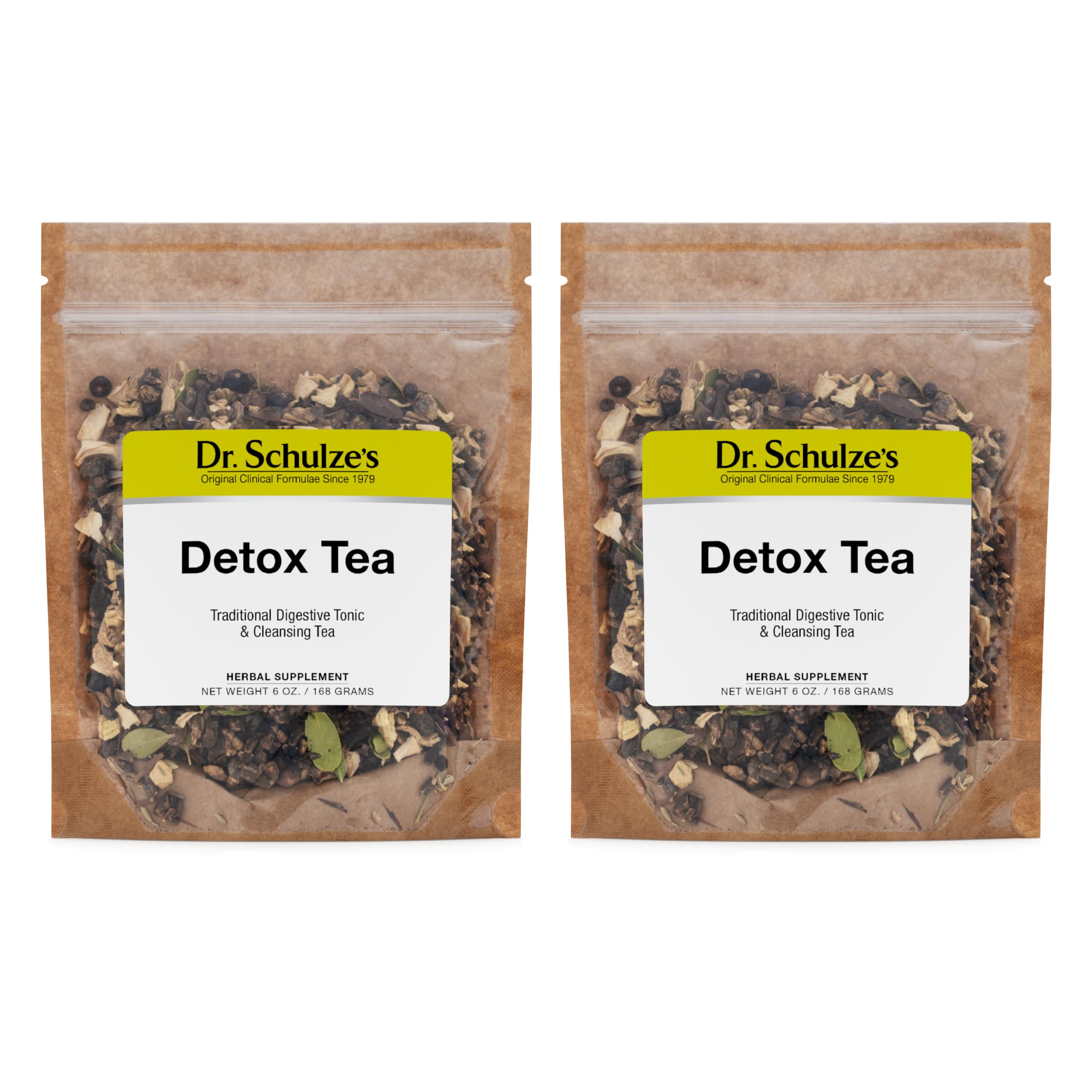 Dr. Schulze's Detox Tea - Gentle Cleansing Tea for Digestive Health - Inner Body Refresh - Bowel Support - Natural, Plant-Based Ingredients - Gluten-Free & Vegan - 6 oz (32 Servings) - 2 Pack Dr. Schulze's Au supplements