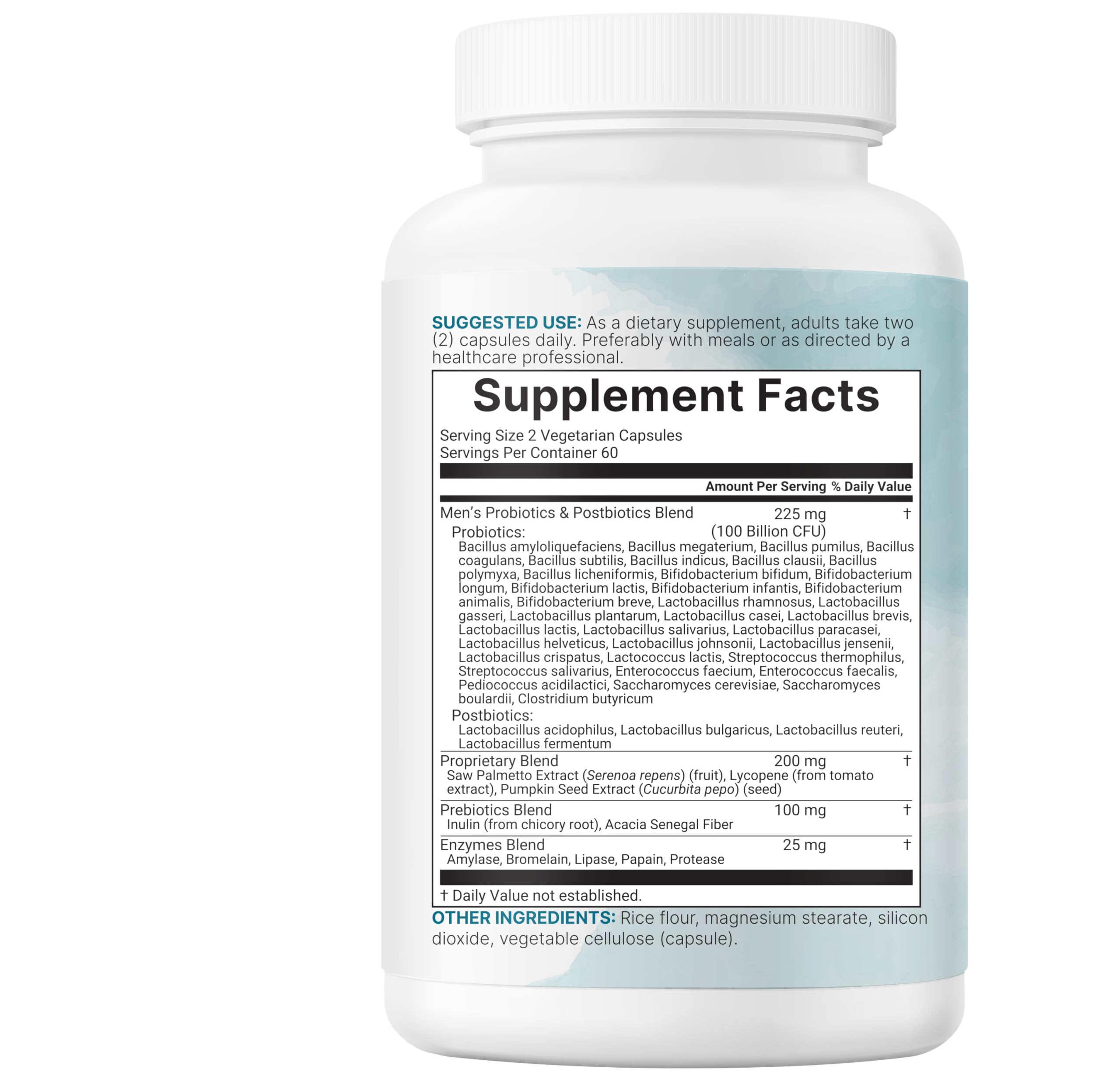 Micro Ingredients Probiotics for Men 100 Billion CFU, 40 Strains, 120 Vegetarian Capsules | Pre, Probiotics, Postbiotics & Enzymes | Pre, Probiotics, Enzymes, Saw Palmetto, Pumpkin Seed & Lycopene