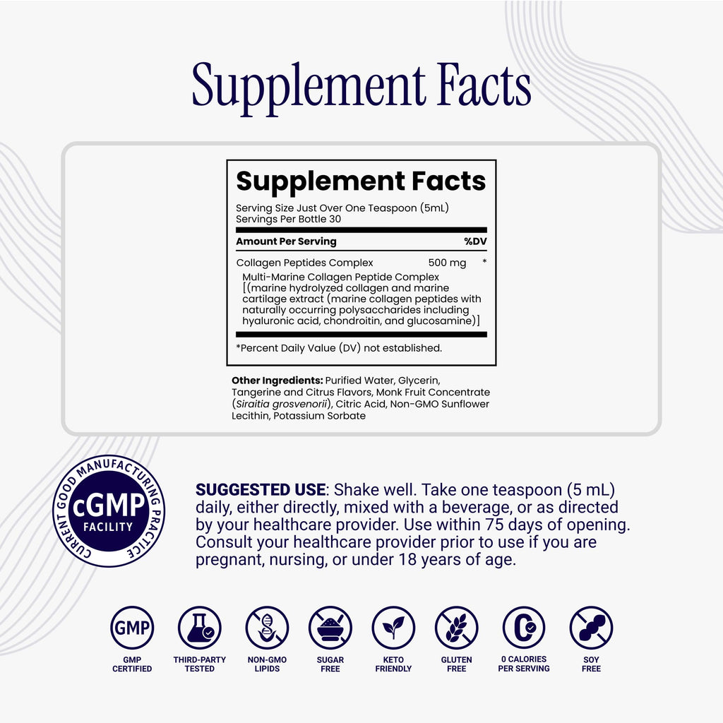 Rho Nutrition Liposomal Collagen Peptides - High-Absorption Liquid Collagen Supplement - Supports Skin Elasticity, Joint Health