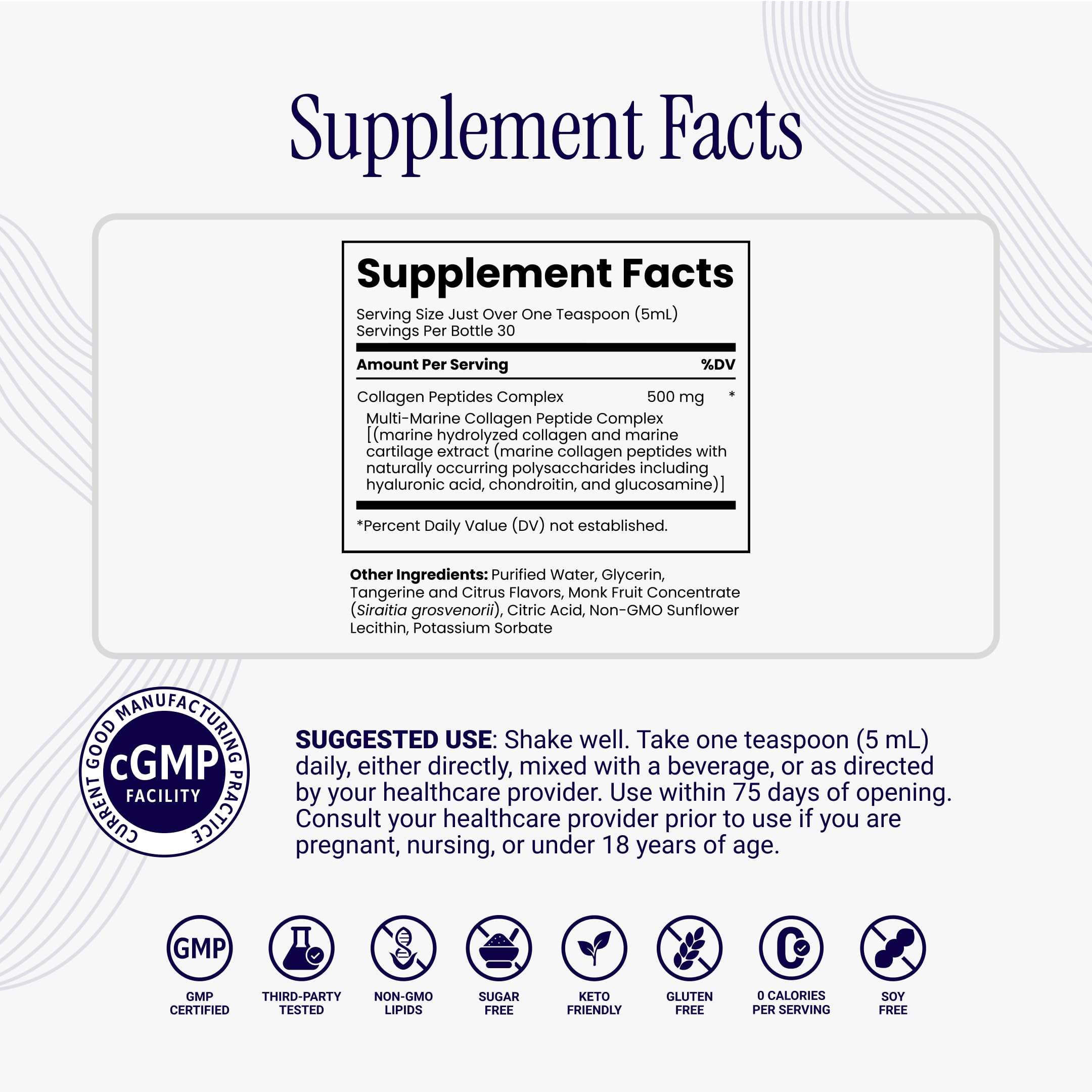 Rho Nutrition Liposomal Collagen Peptides - High-Absorption Liquid Collagen Supplement - Supports Skin Elasticity, Joint Health