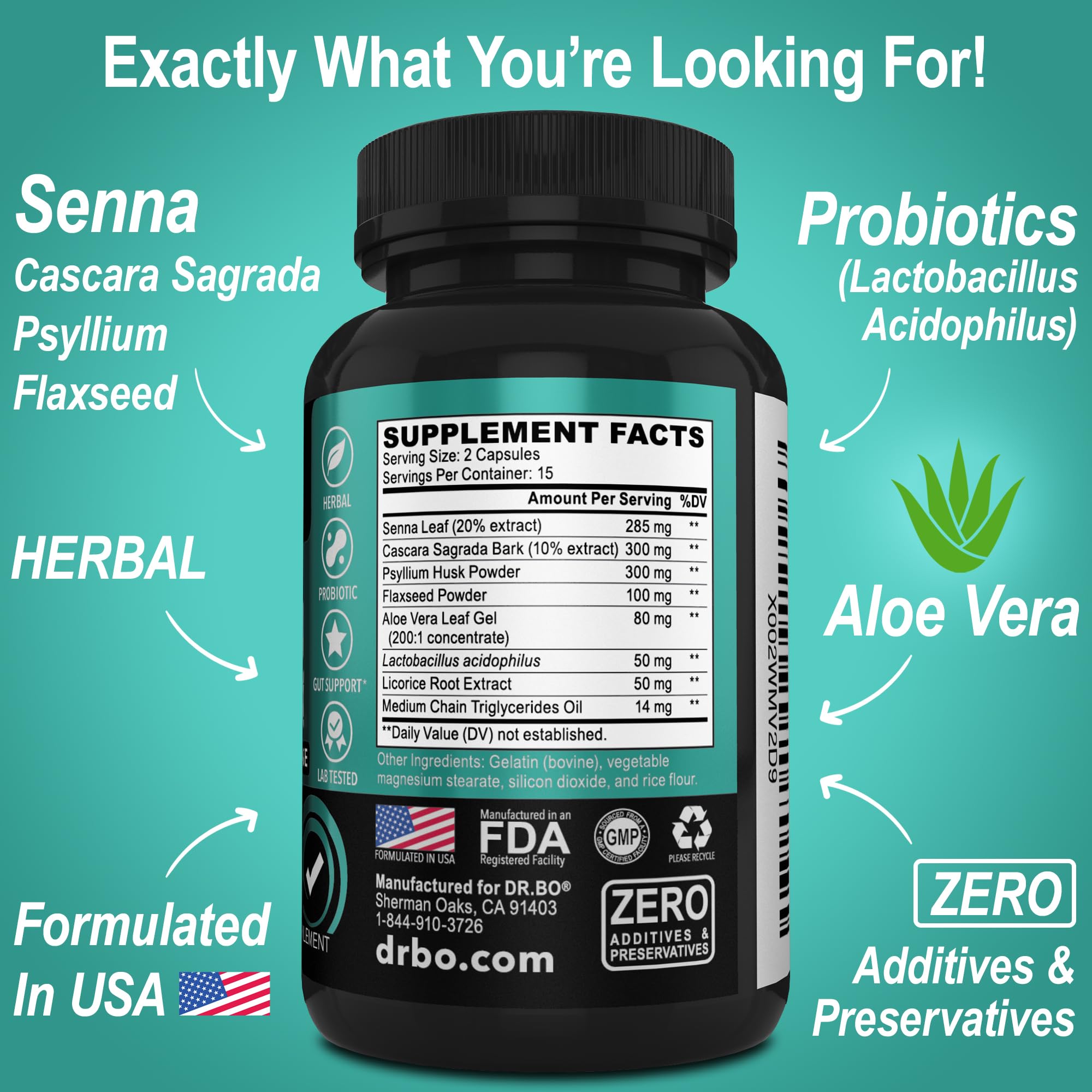 Colon Cleanser Detox for Weight Flush - 15 Day Intestinal Cleanse Pills & Probiotic - Fast Natural Laxative for Constipation Relief - Bowel Movement Supplements for Stomach Bloating, Gut Loss Support