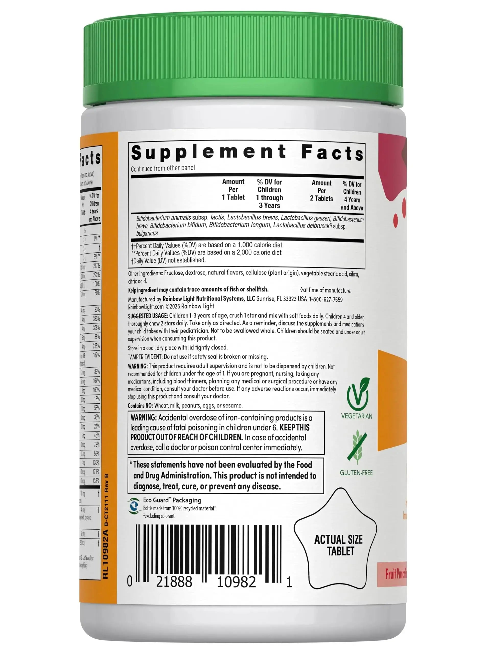 Rainbow Light Kids One Multivitamin Tablets, Provides Healthy Growth and Immune Support, with Vitamin C, Zinc, & B Complex Rainbow Light Au supplements