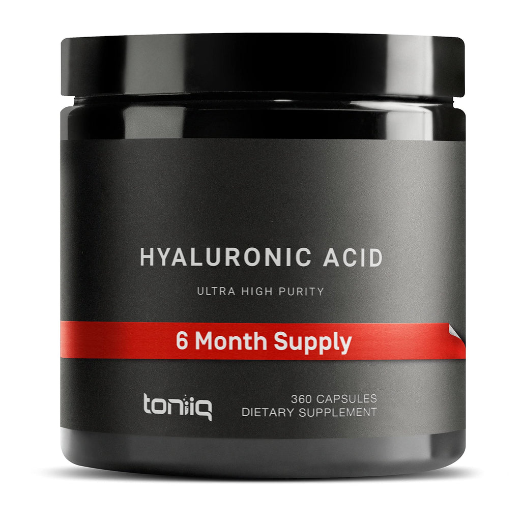 Toniiq Hyaluronic Acid Supplements – Lab Tested 95% Ultra High Purity – Fermented and Bioavailable with Vitamin C – Third Party Lab Tested – 360 Capsules Toniiq Au supplements