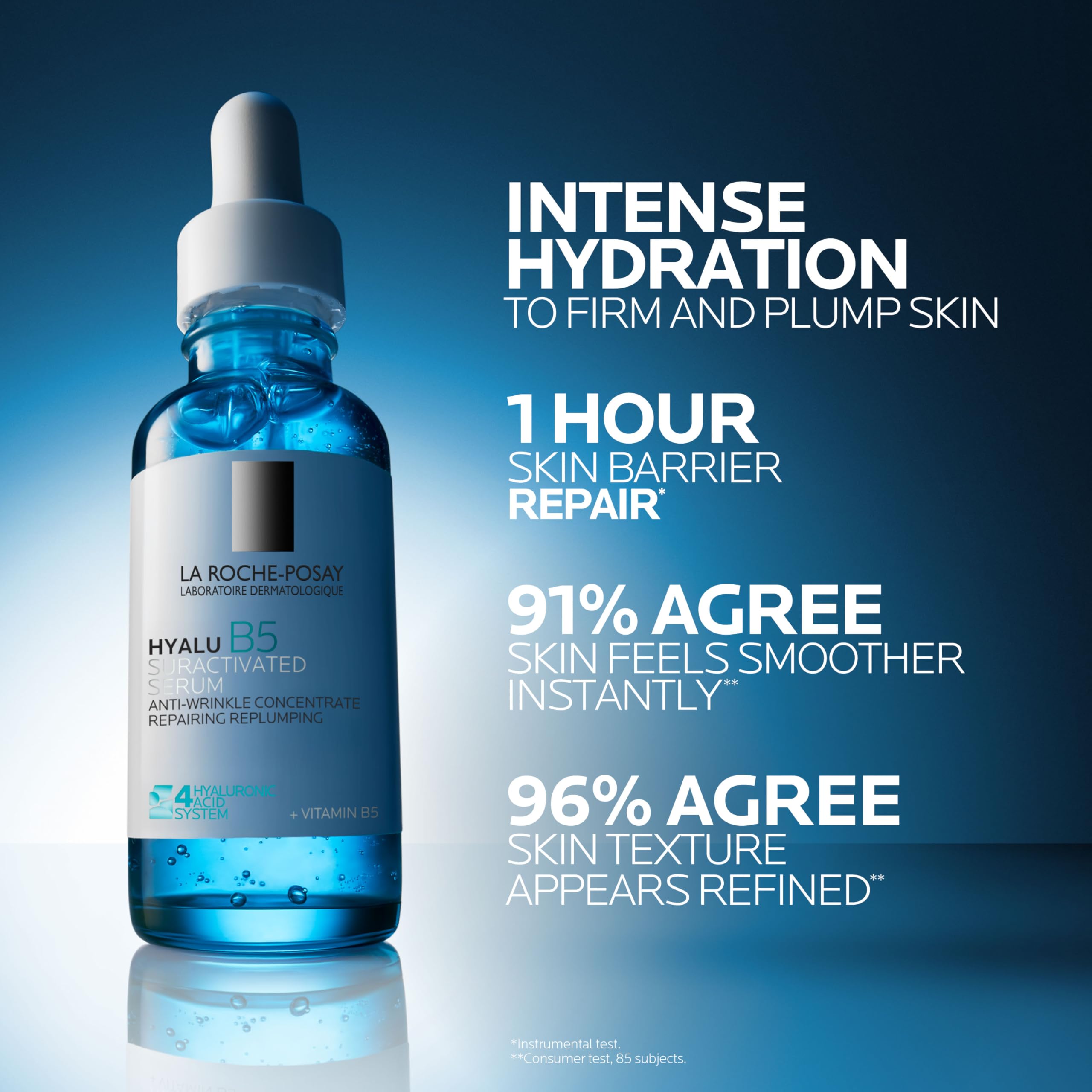 La Roche-Posay Hyalu B5 Suractivated Hyaluronic Acid Serum for Face, Vitamin B5 + Hyaluronic Acid + Glycerin