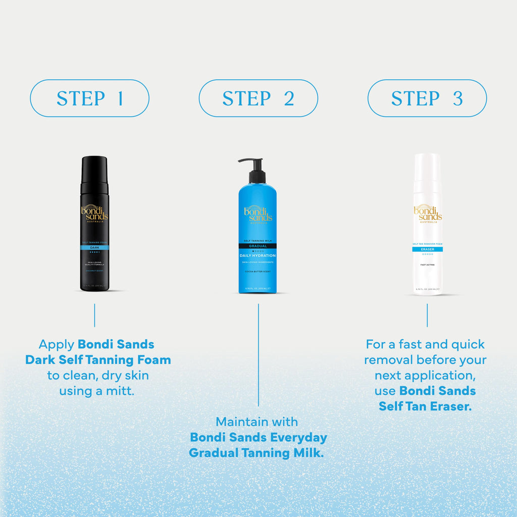 Bondi Sands Dark Self Tanning Foam | Lightweight, Self-Tanner Foam Enriched with Aloe Vera and Coconut