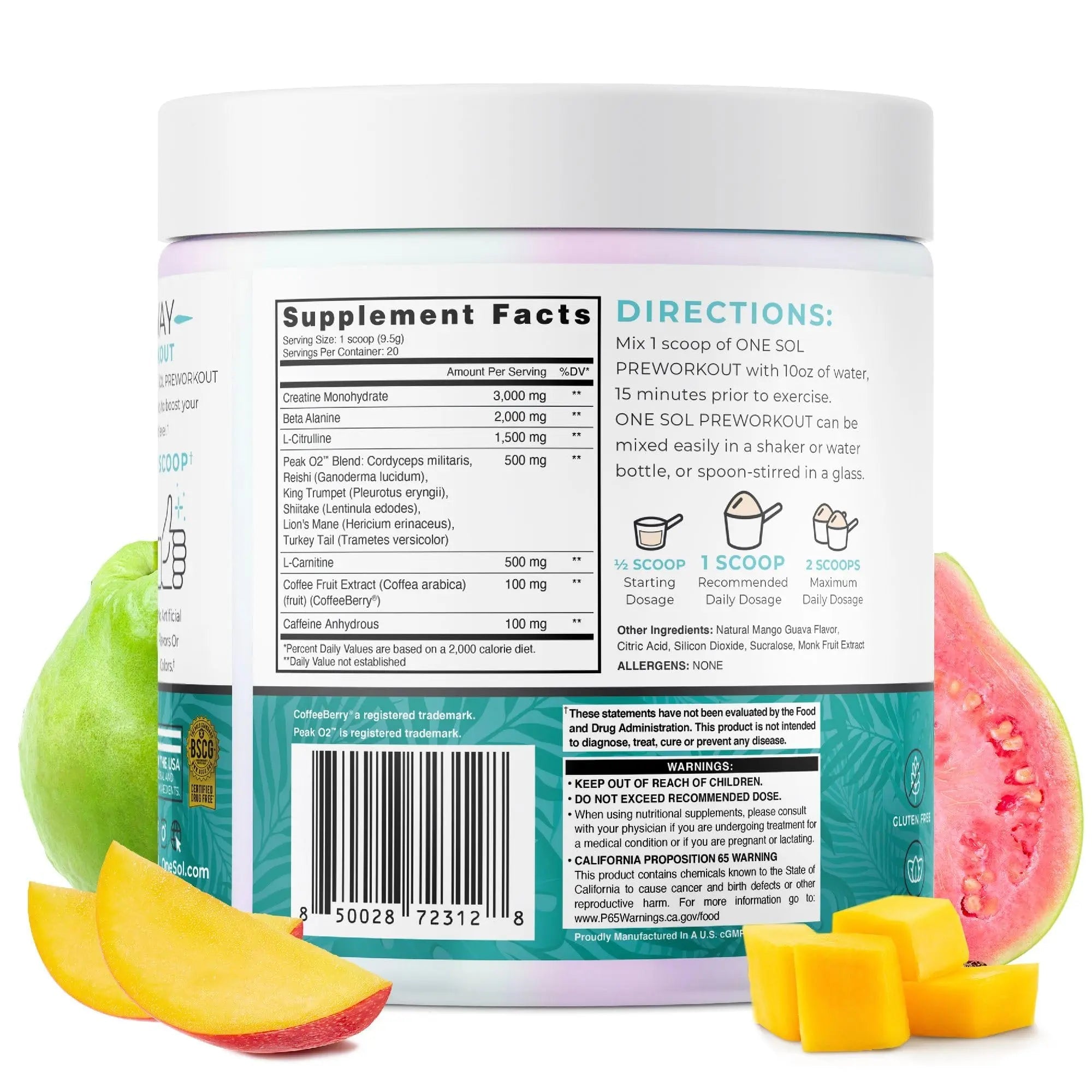 One Sol Pre-Workout for Women, Enhanced Pump & Focus, No Jitters Or Crash, Natural One Sol Au supplements