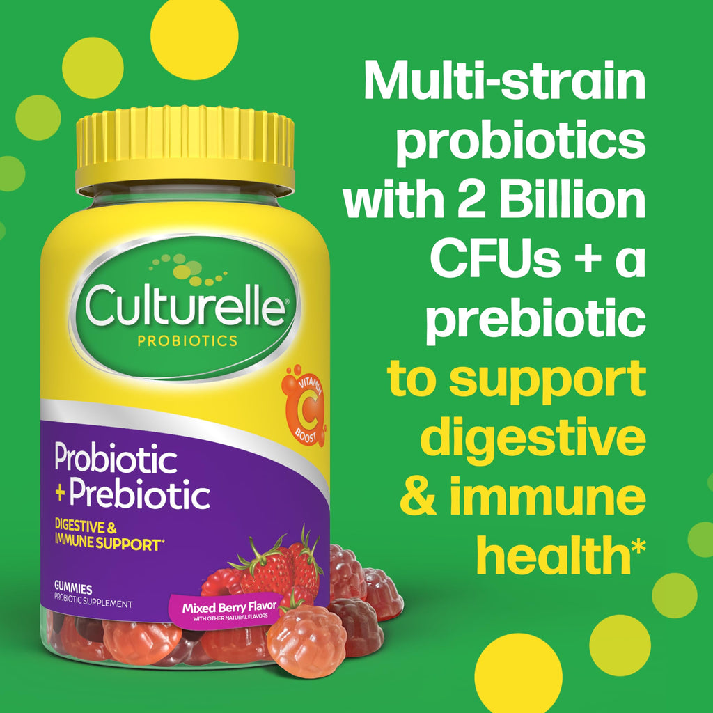 Culturelle Daily Probiotic Gummies for Women & Men, Berry Flavor, 52 Count, Naturally-Sourced Daily Probiotic