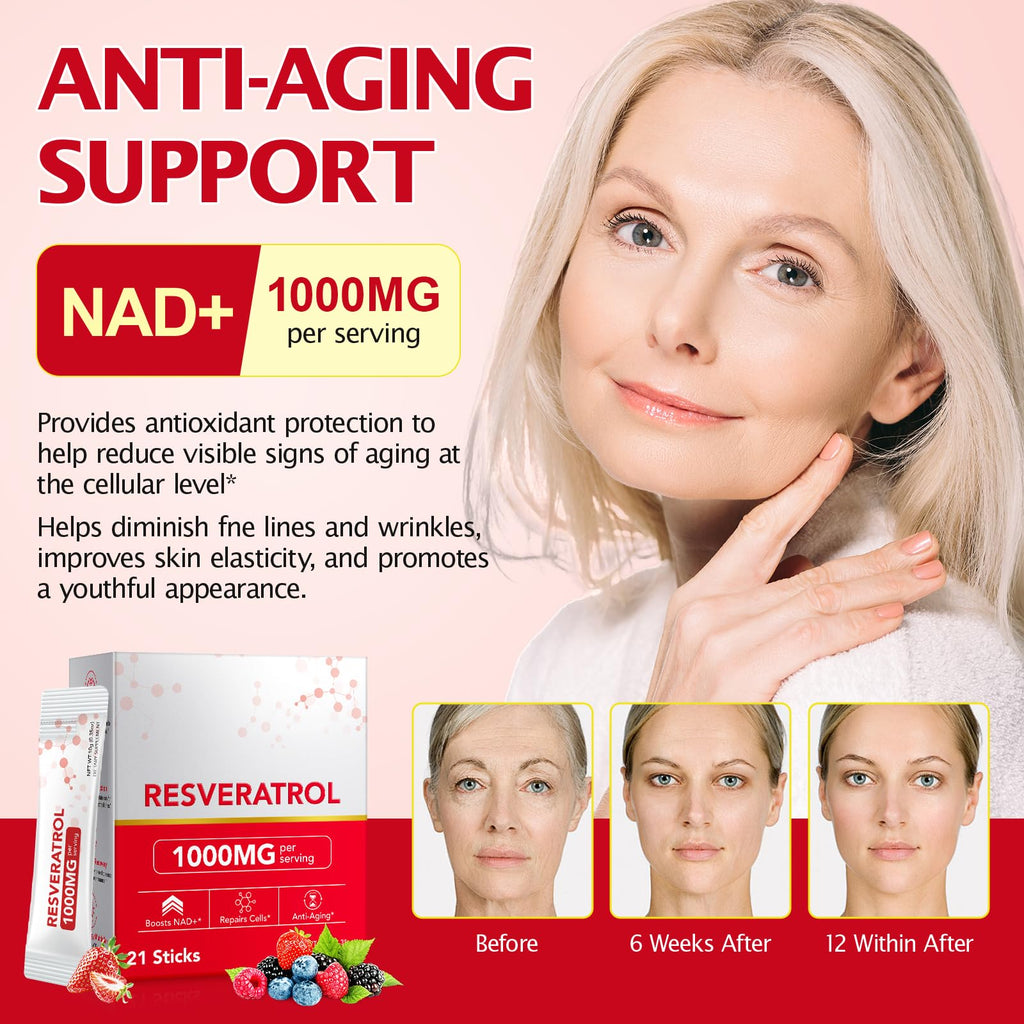 KITNOBLIS NAD+ Supplement for Women 1000mg - High Potency Cellular Energy Booster with PQQ, Resveratrol - Health, Anti-Aging Support （21pcs） KITNOBLIS Au supplements