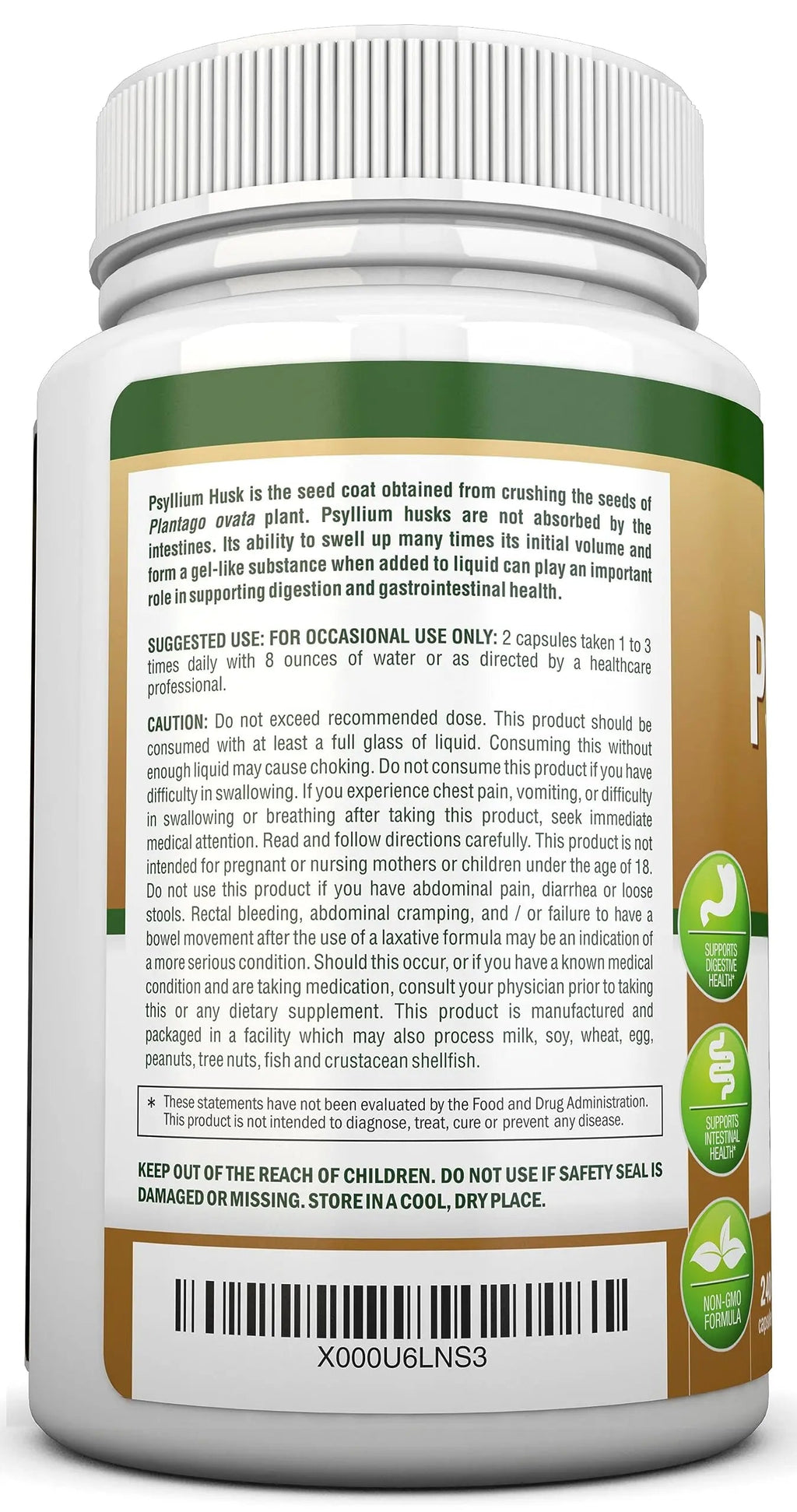 NutriONN PSYLLIUM Husk Capsules - 1450mg Per Serving - 240 Capsules - Double Strength NutriONN Au supplements