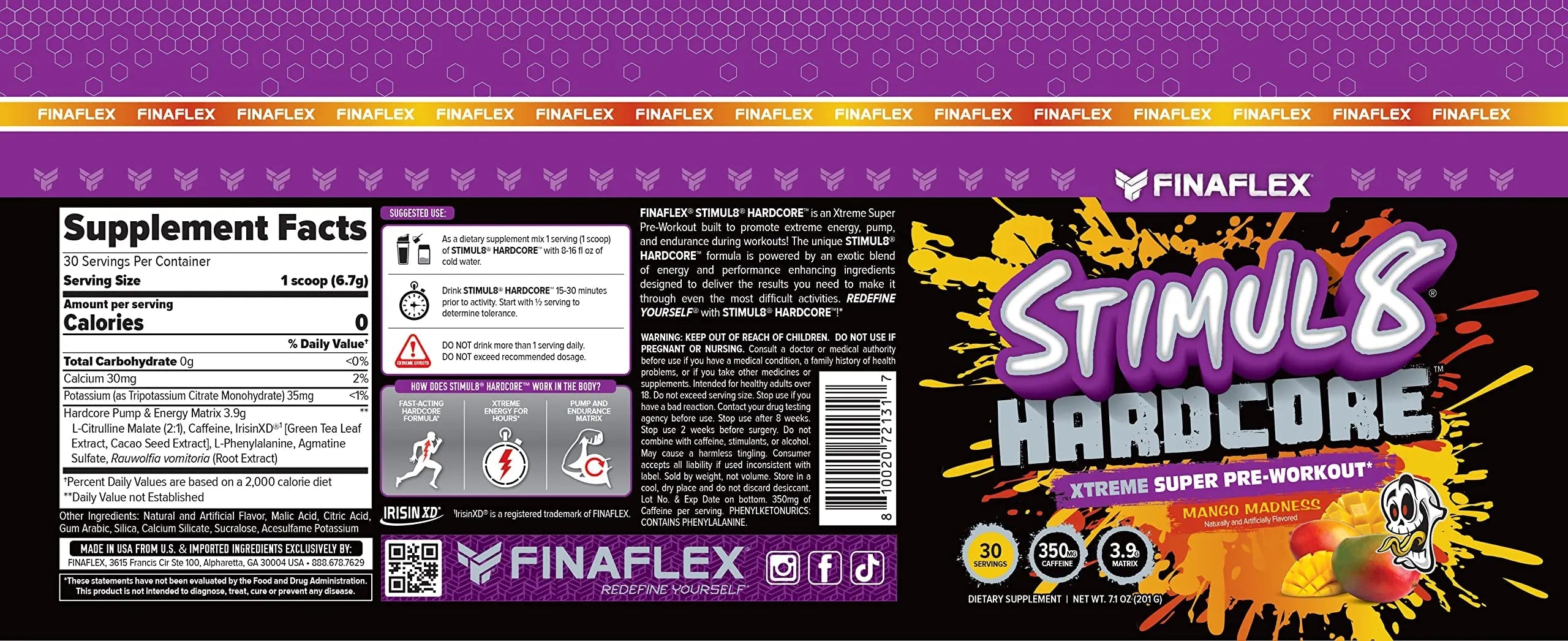 FINAFLEX STIMUL8 Hardcore, Mango Madness - Extreme Energy, Strength & Endurance FINAFLEX Au supplements