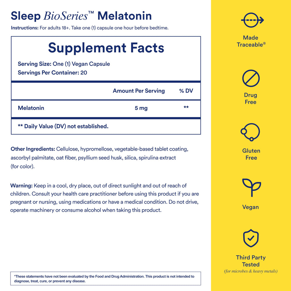 Ritual Sleep BioSeries™ Melatonin: Sleep Aid for Adults, Sleep Supplement with Time Released Capsules, Drug Free Sleep Vitamins for Adults for All Night Sleep Support, 20 Capsules Ritual Au supplements