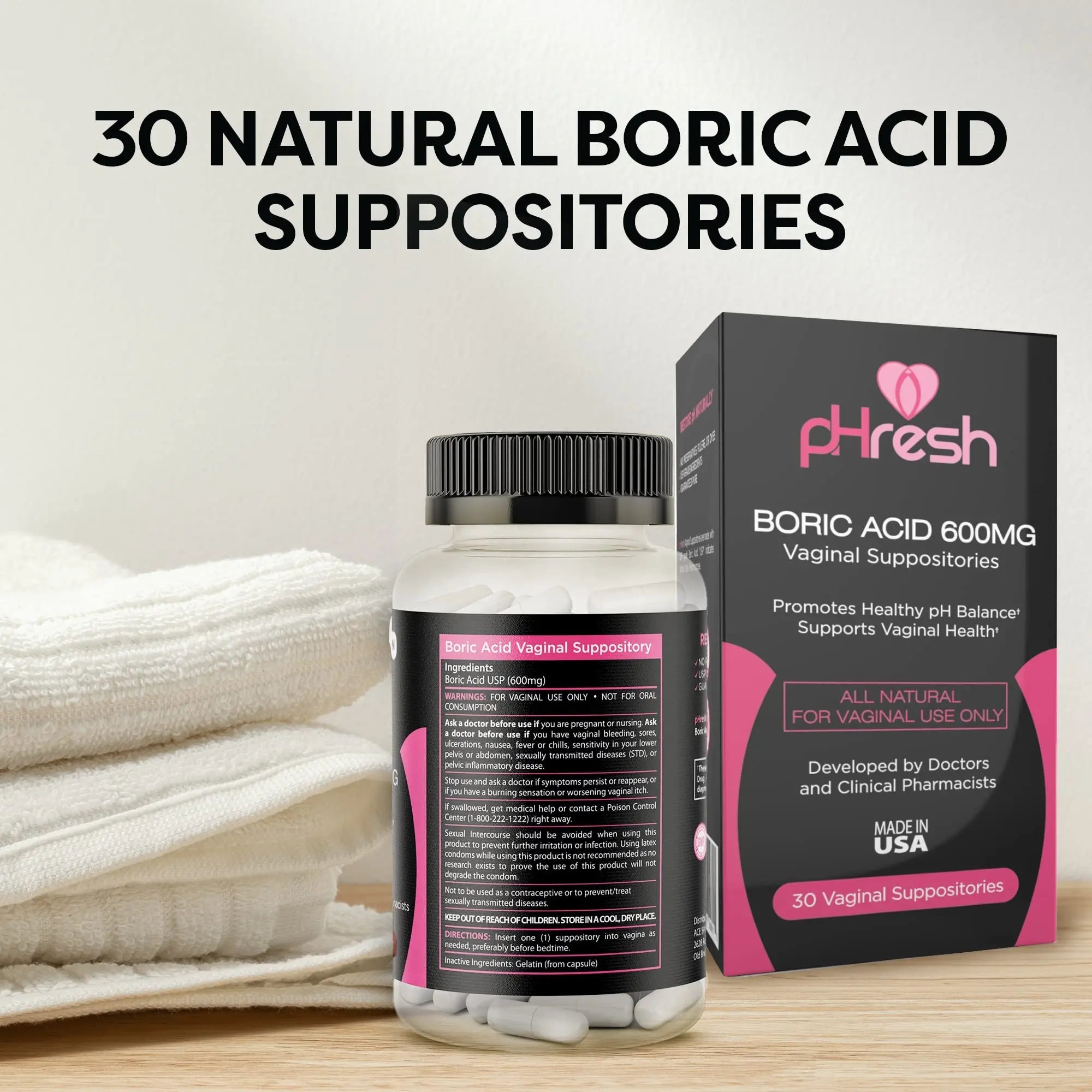 pHresh Boric Acid Suppositories and DIM Supplement ACE NUTRITION Au supplements