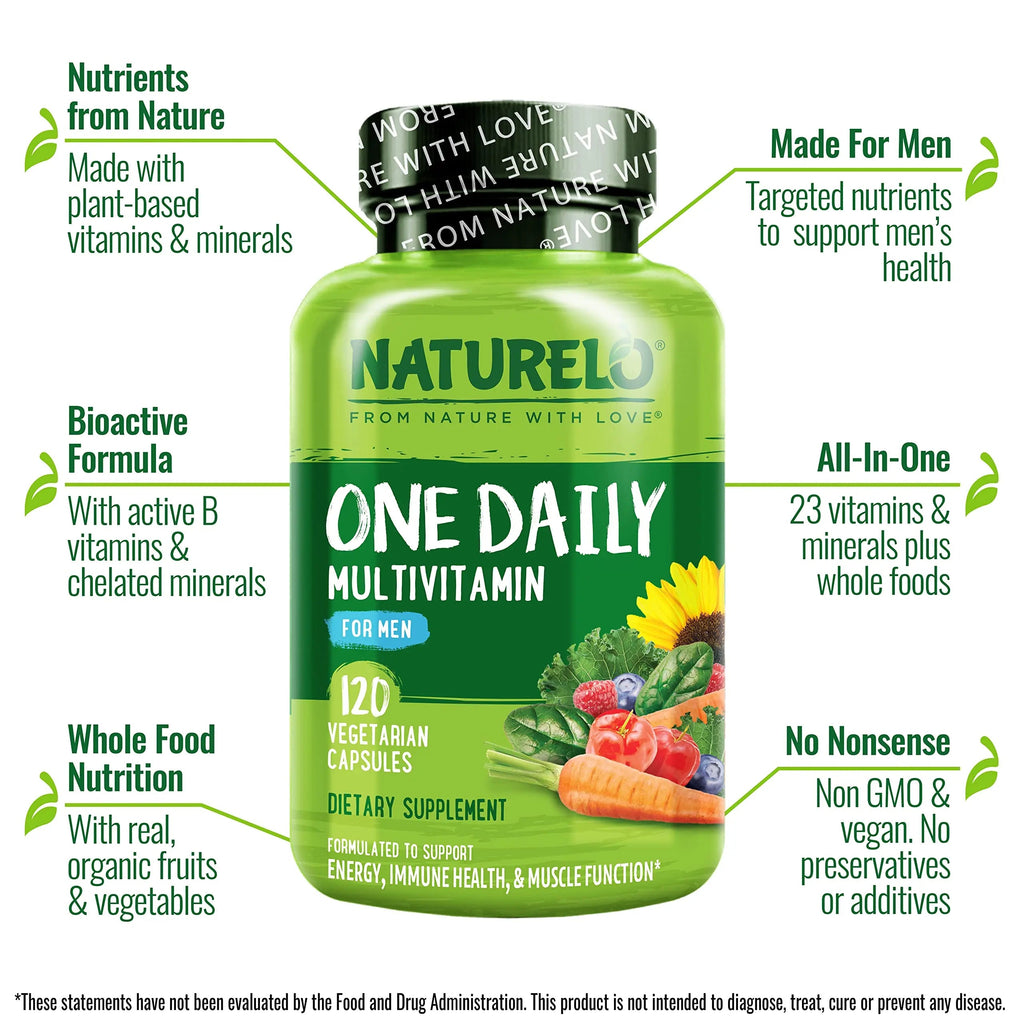 NATURELO One Daily Multivitamin for Men, 120 Vegetarian Capsules One Daily Multivitamin for Women NATURELO Au supplements