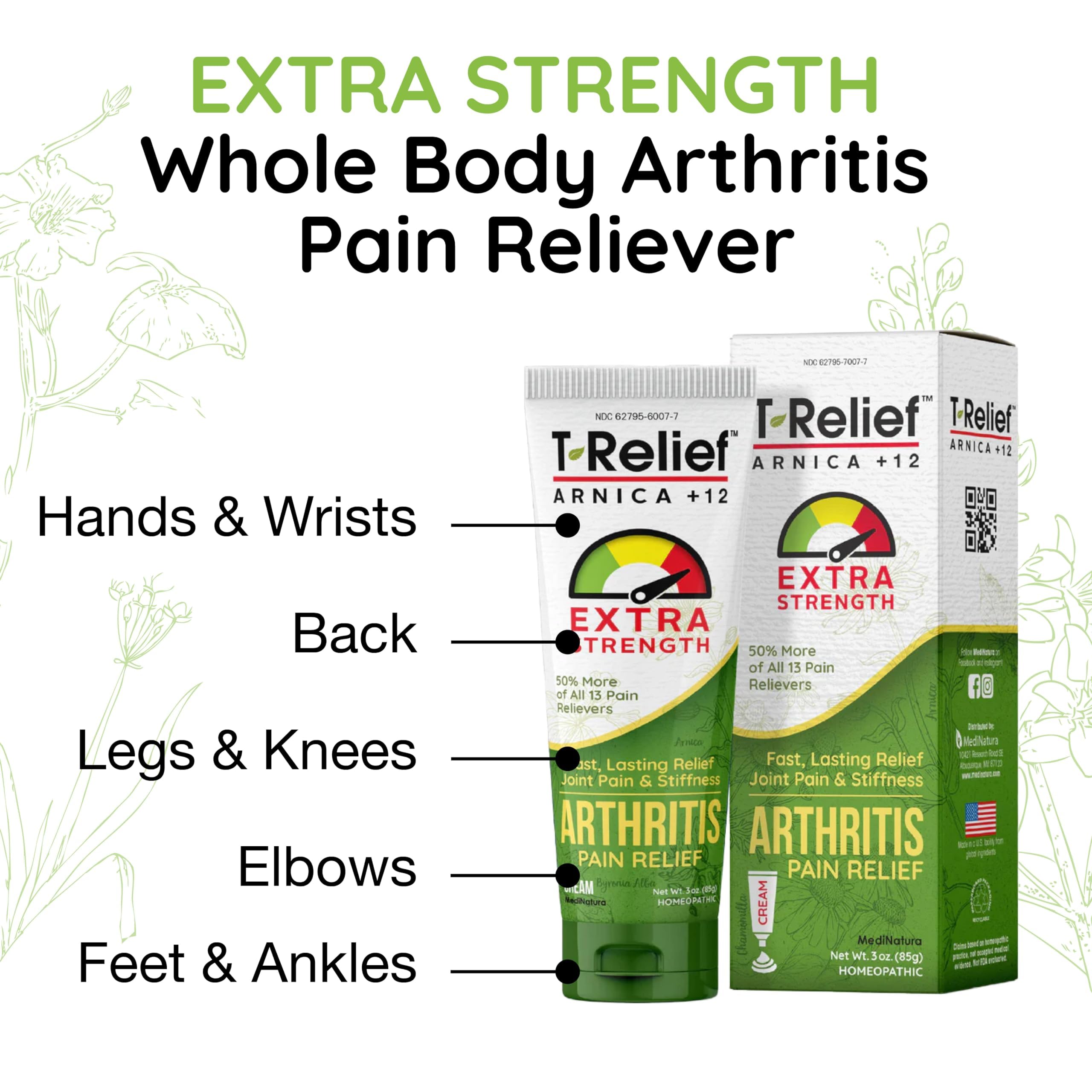 T-Relief Extra Strength Arthritis Cream Arnica +12 Pain Relieving Natural Medicines Help Soothe Soreness Stiffness Aches & Pains in Joints Naturally - 3 oz MediNatura Au supplements