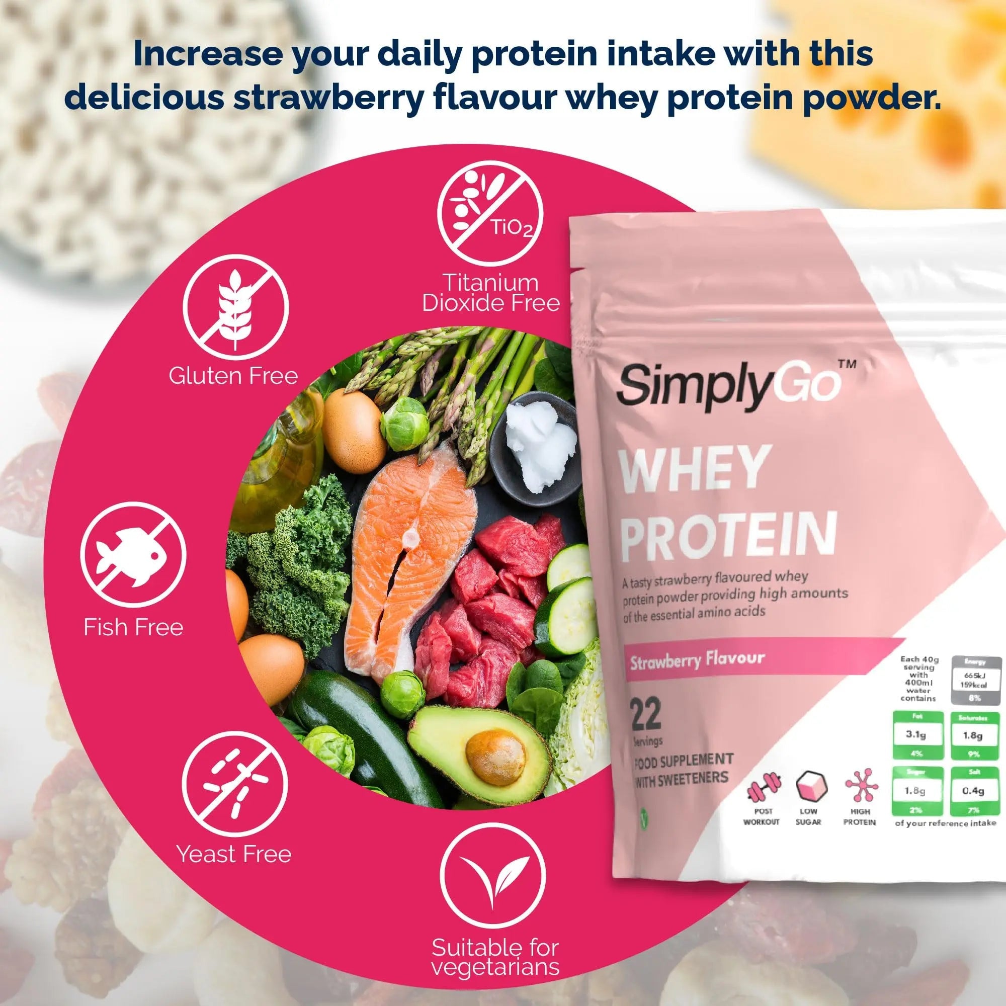 SimplyGo Whey Protein Powder | 900g | Simply Add 30g to Water, Juice or Shakes Simply Supplements Au supplements