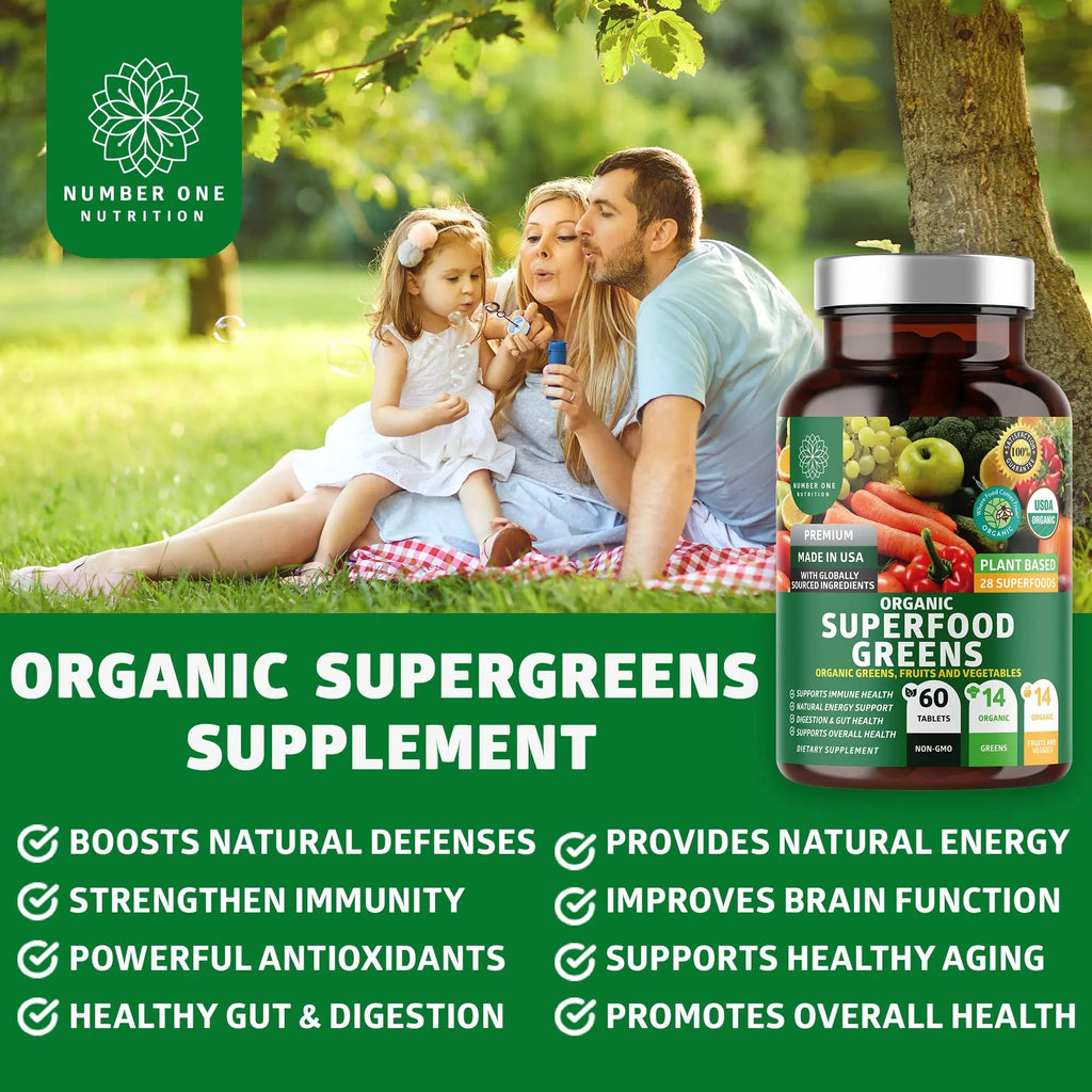 N1N Premium Organic Superfood Greens [28 Powerful Ingredients] Natural Fruit and Veggie Number One Nutrition Au supplements
