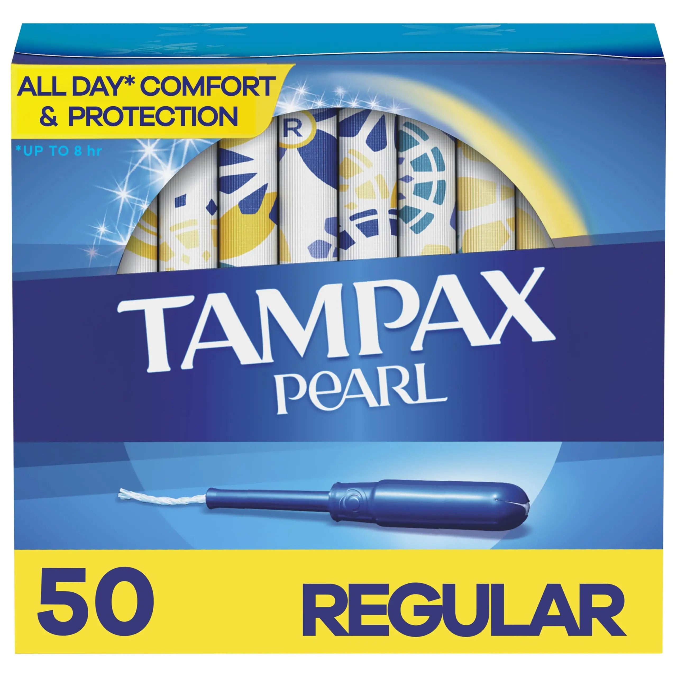 Tampax Pearl Tampons Regular Absorbency, With Leakguard Braid, Unscented, 50 Count Tampax Au supplements