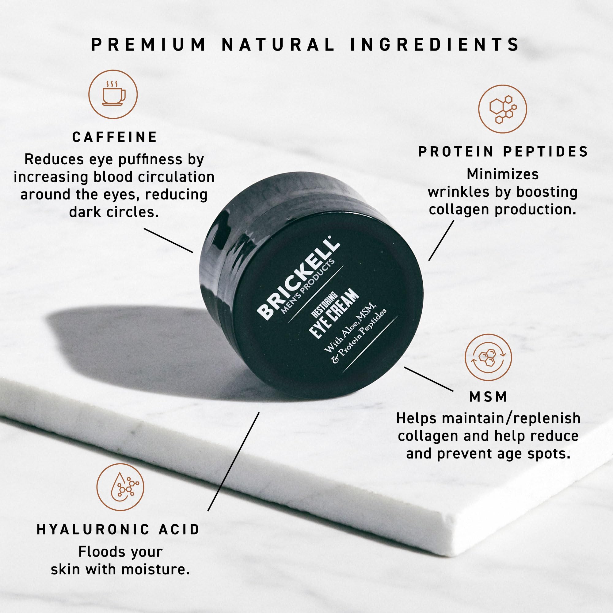 Brickell Men's Restoring Under Eye Cream for Men, Natural and Organic Anti Aging Eye Balm To Reduce Puffiness, Wrinkles, Dark Circles