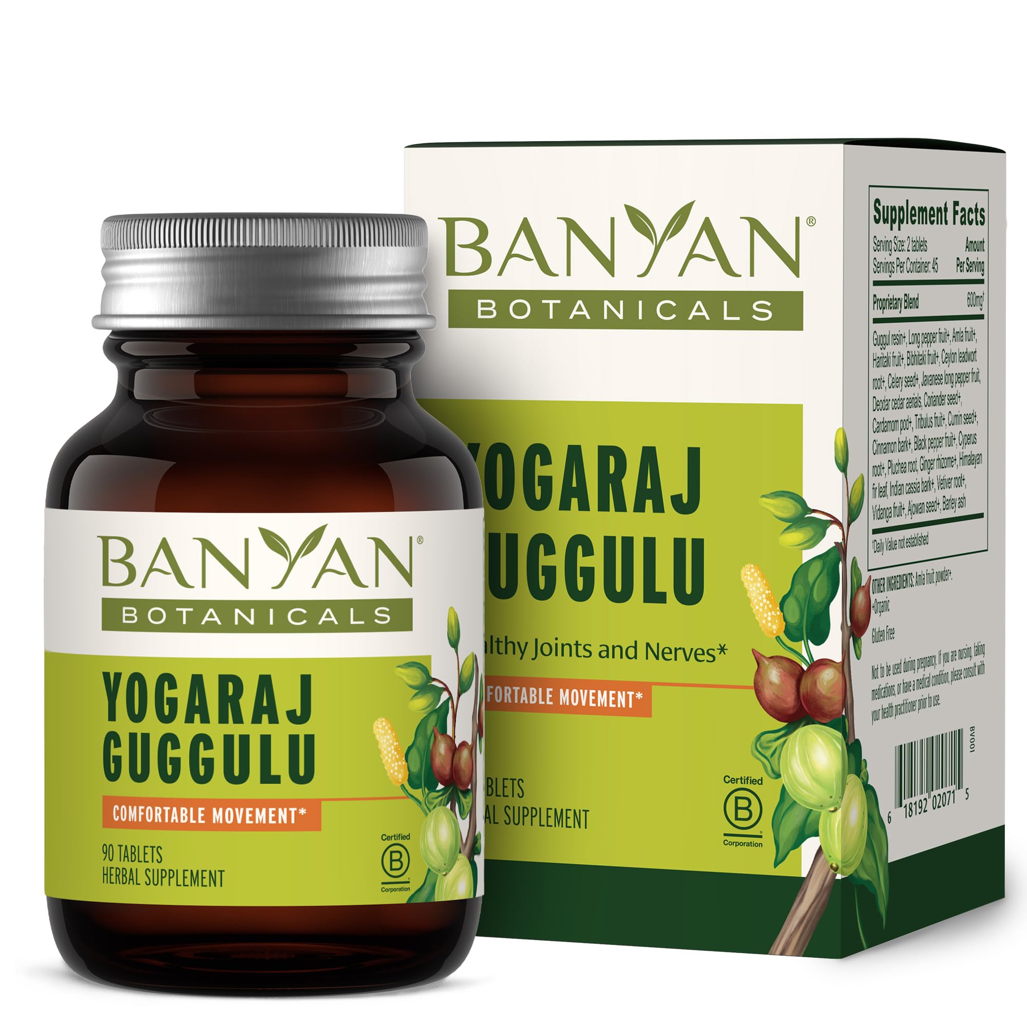 Banyan Botanicals Organic Yogaraj Guggulu – Joint Support & Mobility Supplement – Ayurvedic Herbal Blend for Flexibility, Neuromuscular Comfort – Deep Systemic Detox – 90 Tablets – USDA Organic* Banyan Botanicals Au supplements