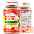 Super Methylated Vitamin B Complex Gummies - All B Vitamins + Omega-3, Magnesium, CoQ10, Ashwagandha,Vitamin C, TMG- For Women Men- Methyl B12 2000 mcg, Methylfolate