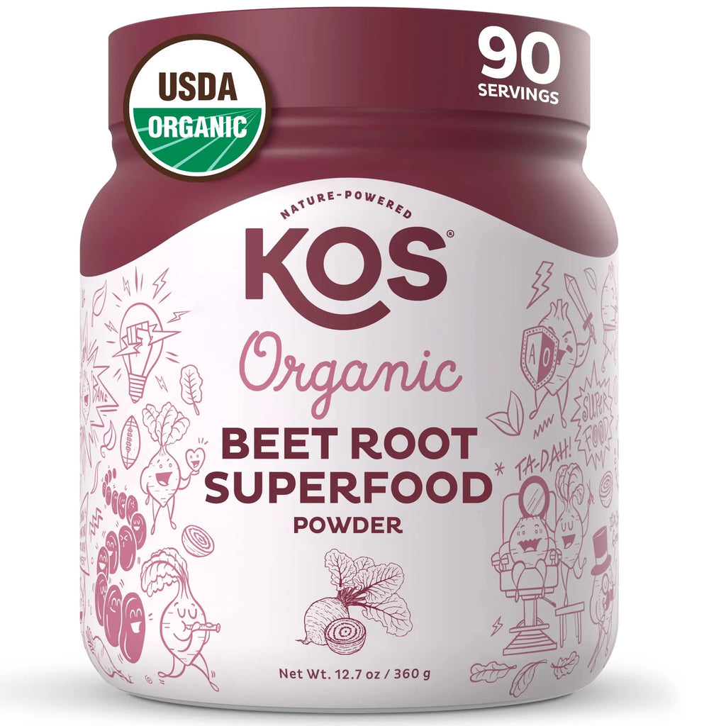 KOS Organic Beet Root Powder - USDA Certified, Nitric Oxide Booster, Non-GMO, Gluten KOS Au supplements