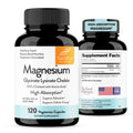 Sandhu's Magnesium Glycinate Lysinate | 120 Easy to Swallow Chelated Vegan Capsules | Magnesium Lysine Chelate Supplement for High Absorption | for Best Sleep, Leg Cramps, Relaxation Sandhu's Au supplements