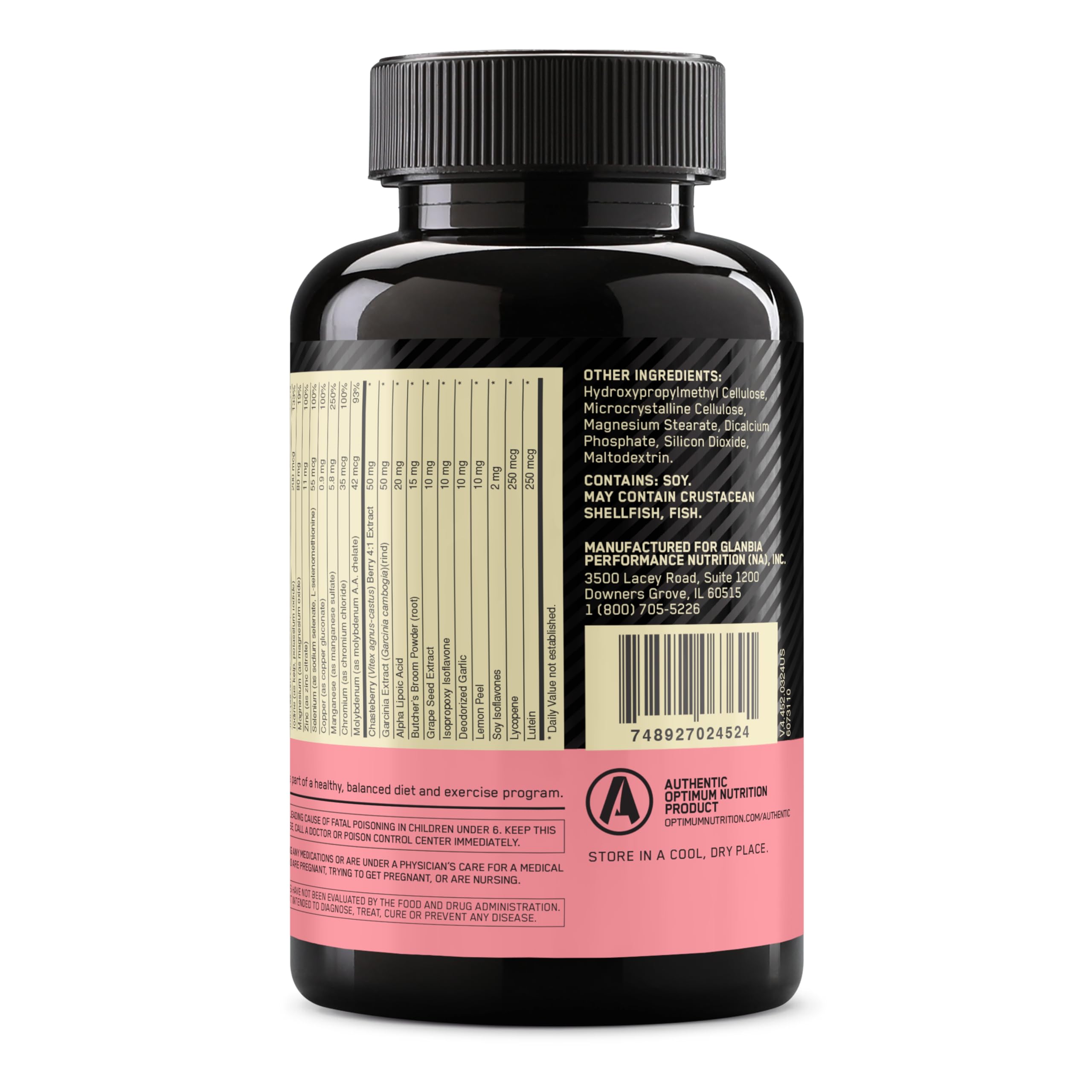 Optimum Nutrition Opti-Women, Vitamin C, Zinc and Vitamin D for Immune Support Womens Daily Multivitamin Supplement with Iron, Capsules, 120 Count Optimum Nutrition Au supplements