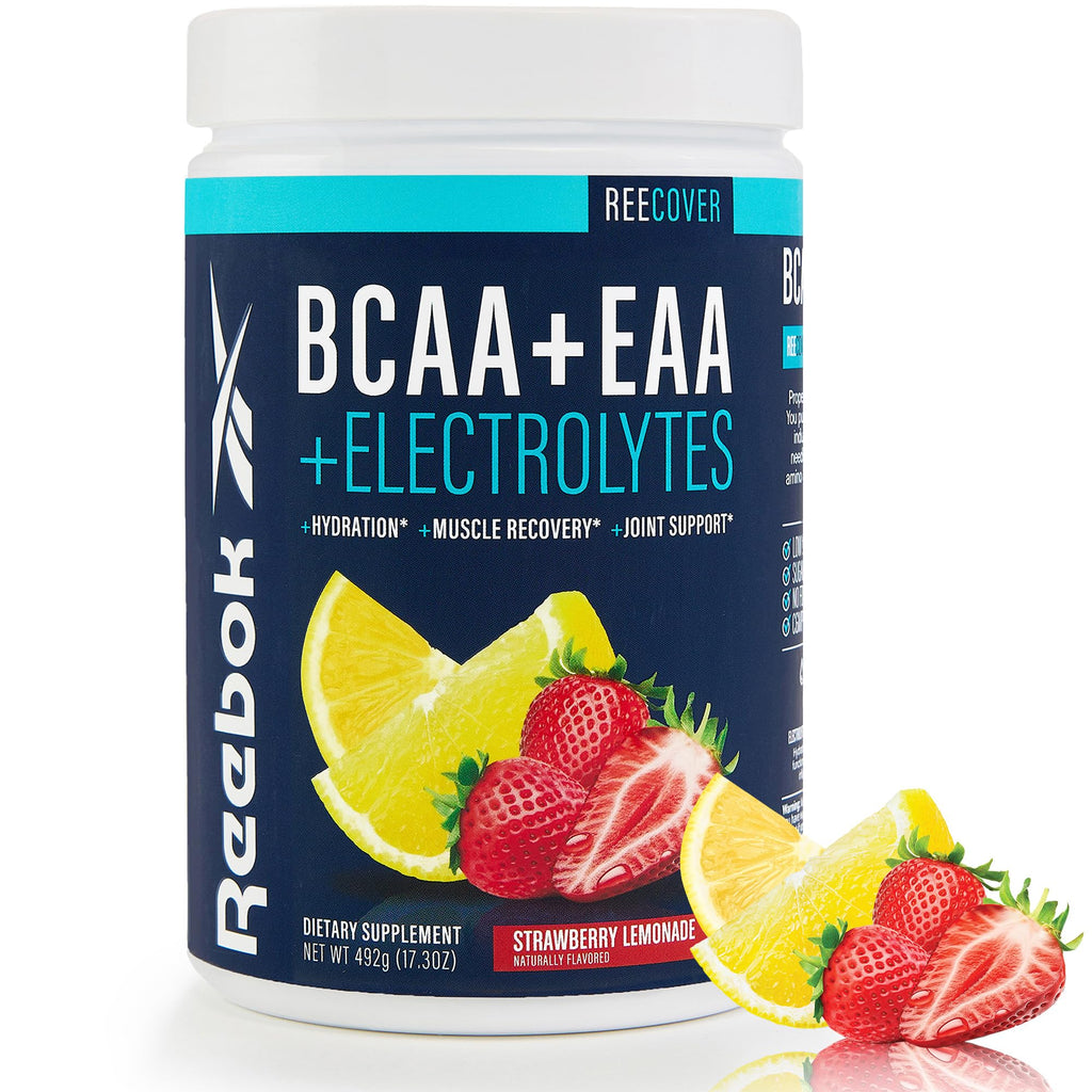 Reebok REEcover Amino Acids + Electrolytes | 8g EAAs, 5g BCAAs, Hydration Matrix | Muscle Recovery, Strength | Post-Workout Support
