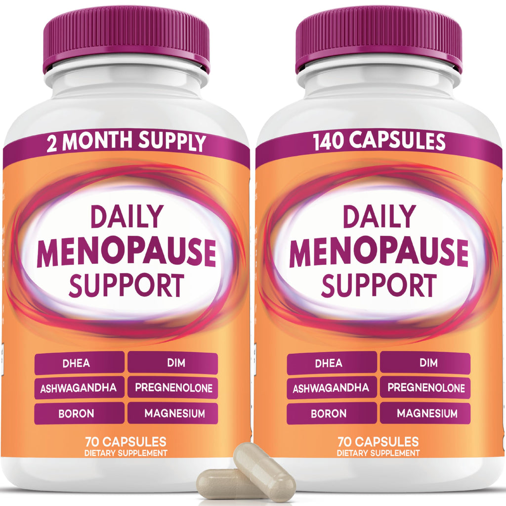 Menopause and Perimenopause Supplement for Women 10-1 Relief Formula for Hot Flashes, Night Sweats, Mood, Energy & Hormone – DIM, Ashwagandha, Vitamin D, DHEA, Zinc, Magnesium 2-Pack, 140 Capsules PAYÉ Au supplements