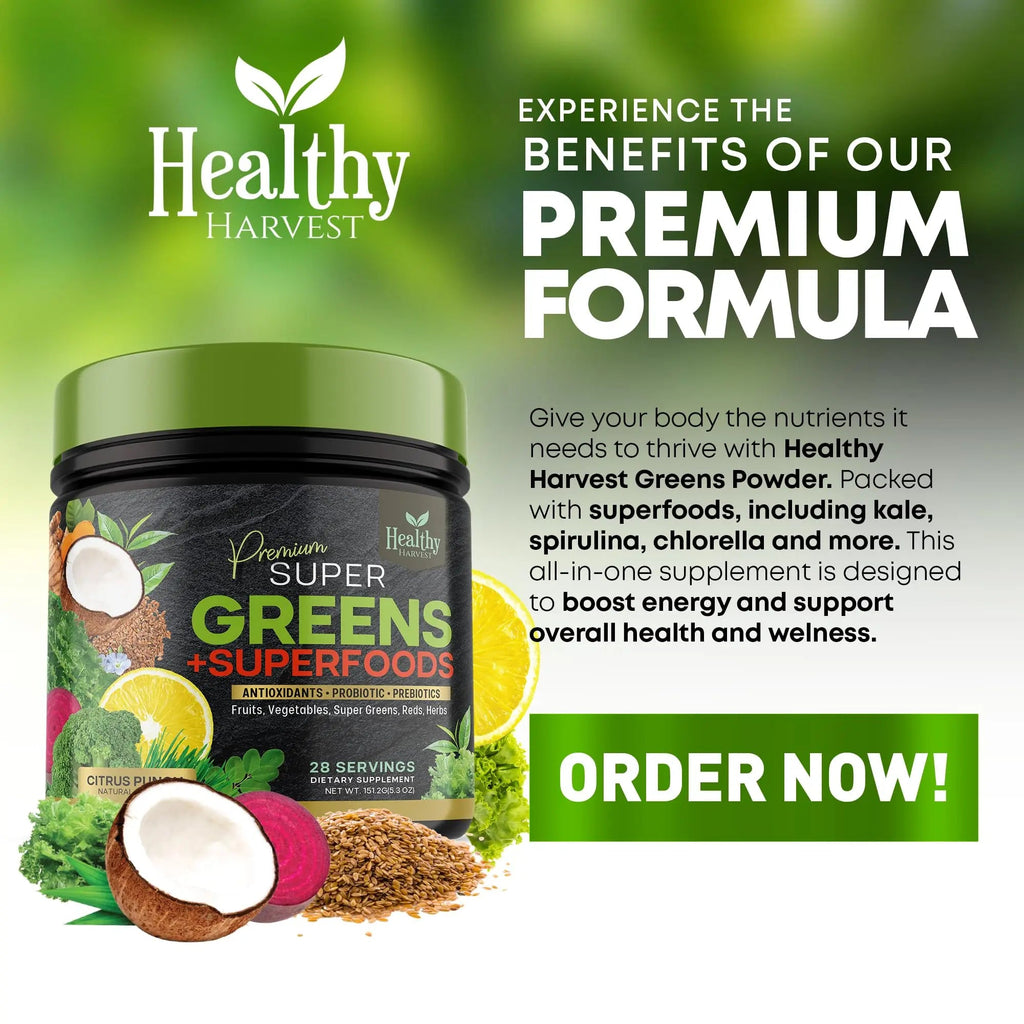 Greens Powder Superfood Supplement - Super Green Reds Smoothie Mix Blend with Spirulina Healthy Harvest Nutrition Au supplements