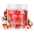Vitamin D3 K2 Gummies w/Magnesium Sugar Free - 90 Count | D3 Vitamin 5,000 IU + K2(MK-7) 100 mcg - Vegan K2 D3 Vitamin Supplement, Highly Absorbent Supports Bone
