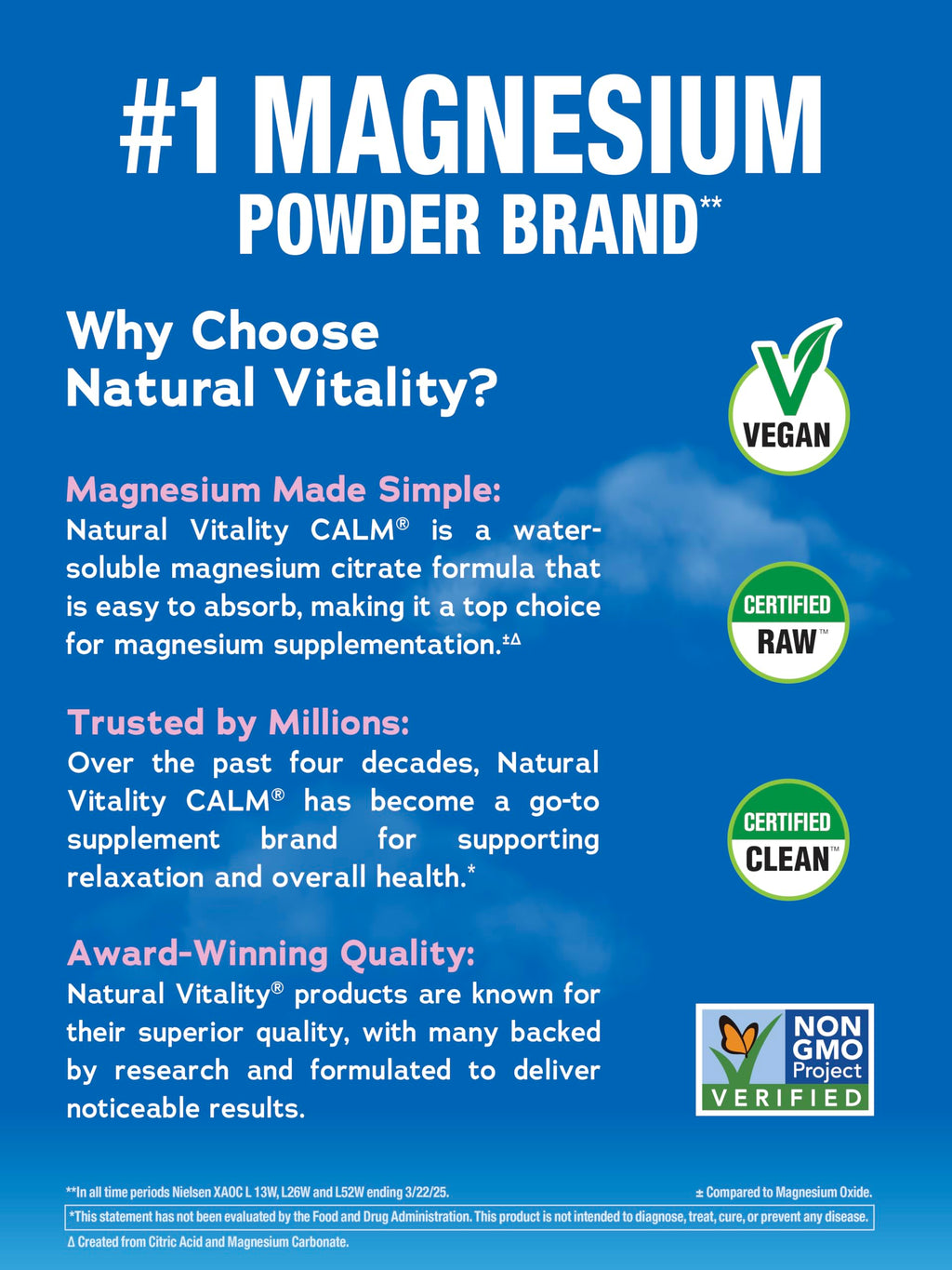 Natural Vitality Calm Powder Rasp Lemon, 8 oz Natural Vitality Au supplements