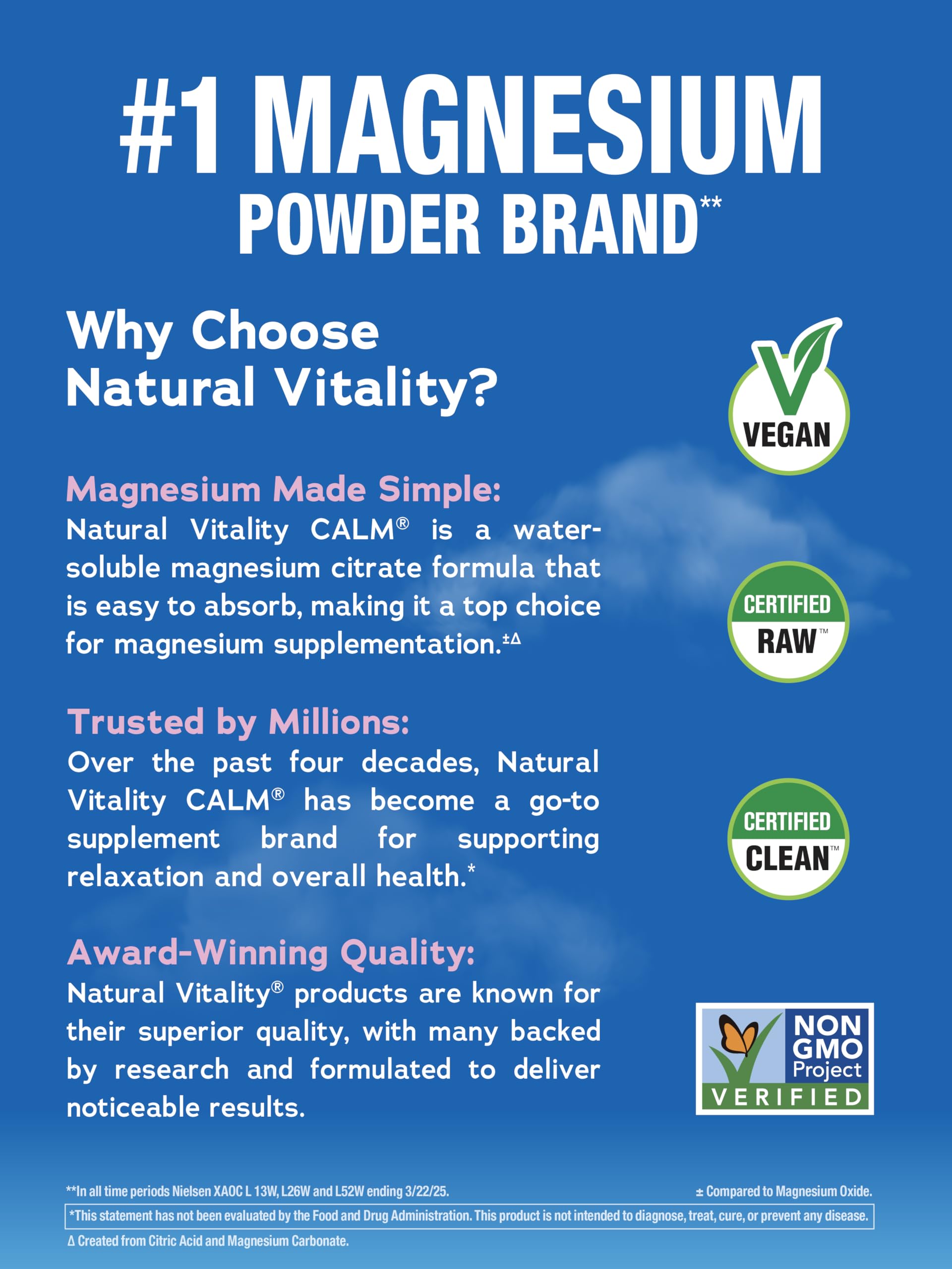 Natural Vitality Calm Powder Rasp Lemon, 8 oz Natural Vitality Au supplements