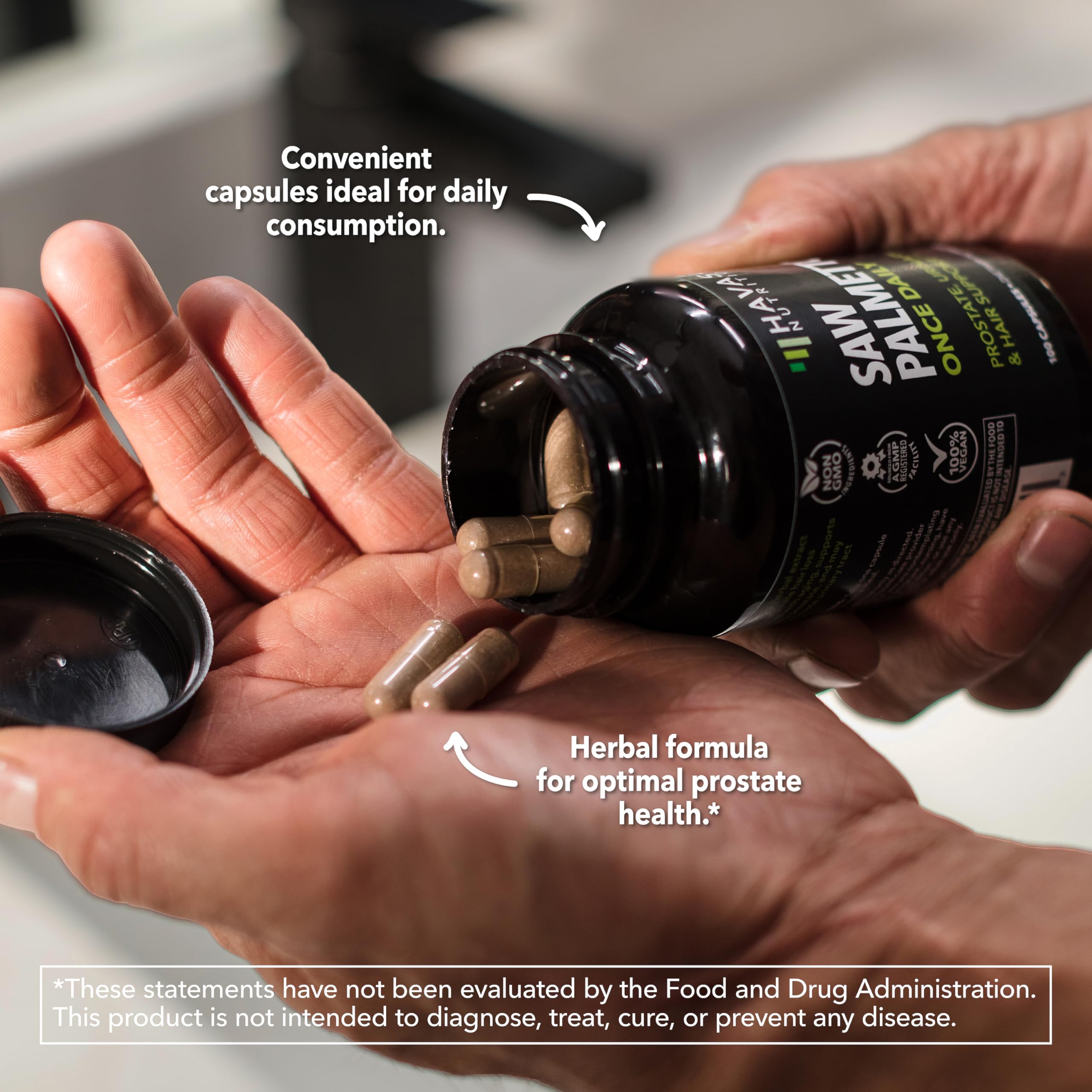 Saw Palmetto for Men Prostate Health Supplement to Promote Urinary Tract Function - 500mg Per Serving - 100 Count - DHT Blocker Hair Vitamin
