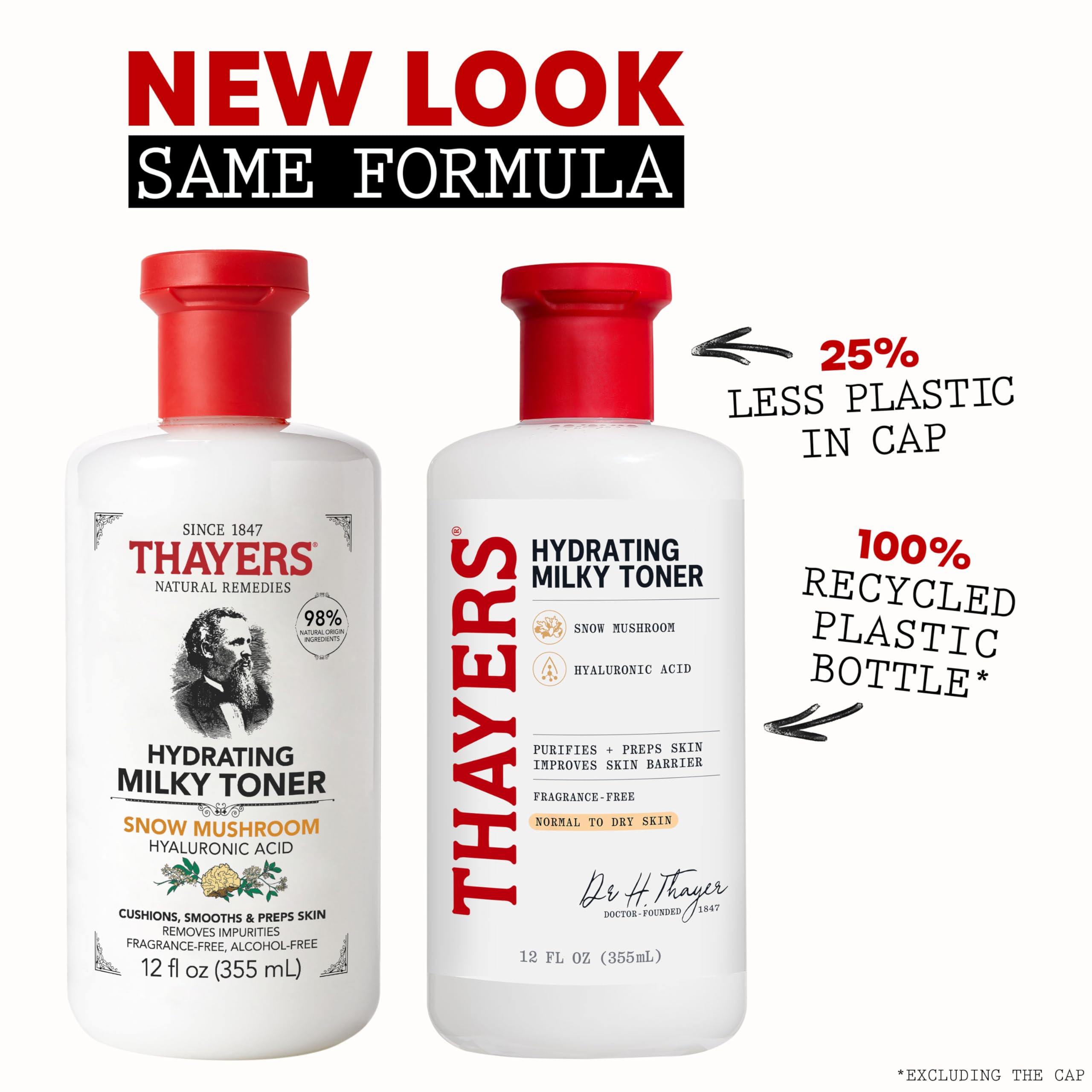 THAYERS Milky Face Toner Skin Care with Snow Mushroom Tremella and Hyaluronic Acid