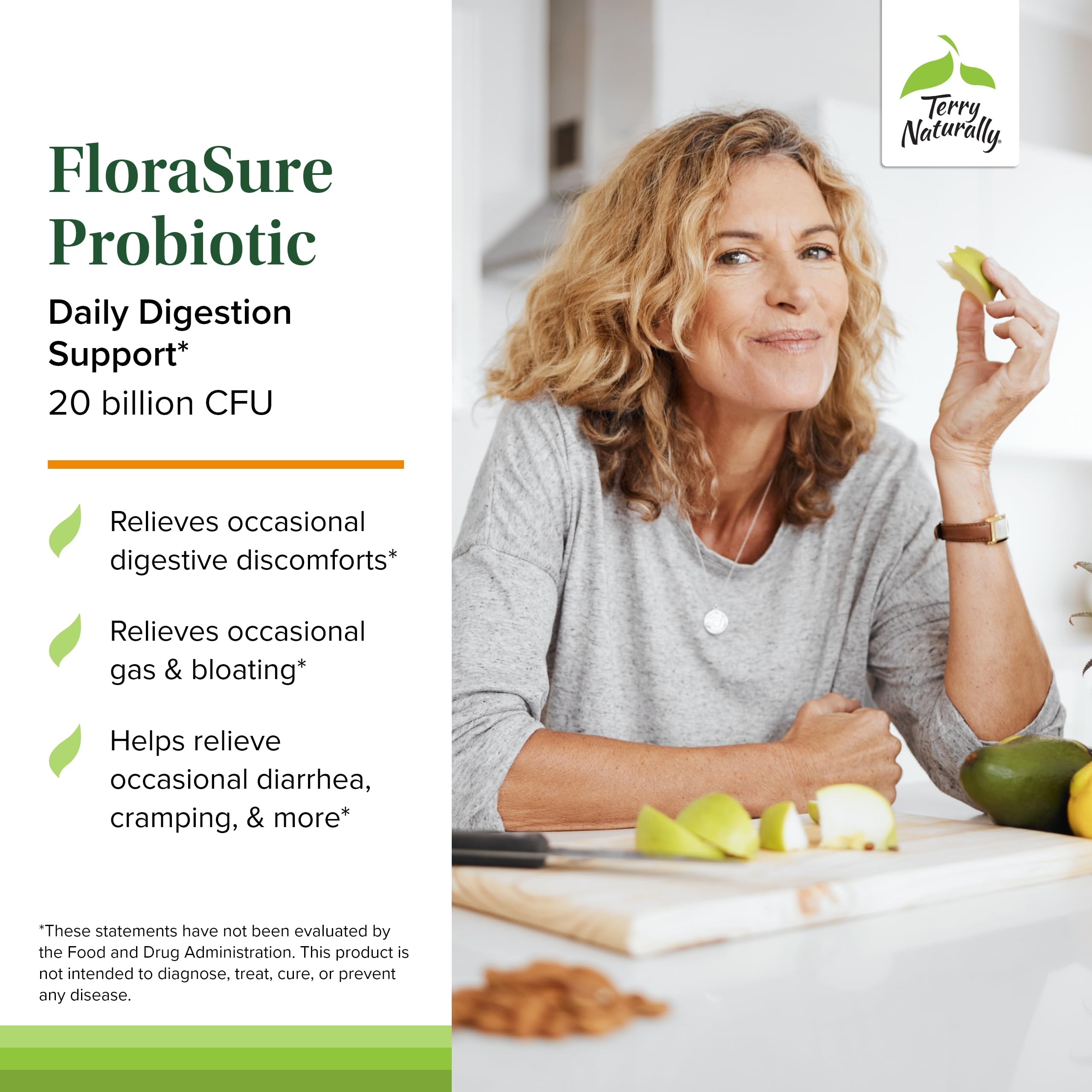 Terry Naturally FloraSure Probiotic - Digestion Supplement to Aid Against Occasional Bloating & Support Gas Relief - Gut Health Support Supplement with Bifidobacterium Bifidum - 30 Capsules Terry Naturally Au supplements