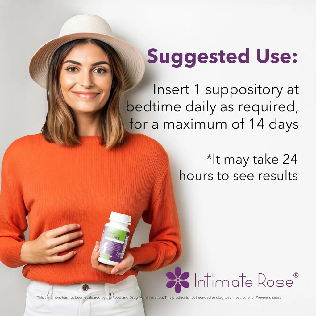 Boric Acid Suppositories - Helps Fight Against BV, Yeast Infections - Manages Odor - Promote pH Balance Intimate Rose Au supplements