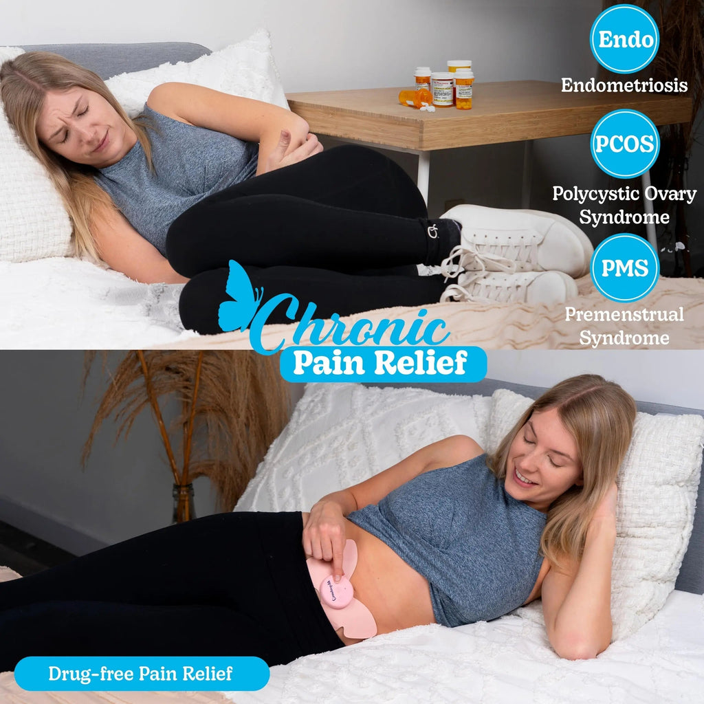 Crampology Relief Pink-Period Cramps Pain Relieving Device, Cramp Massager for Menstrual and Lower Back Ache, Reduces Endometriosis Discomfort, PMS TENS Unit, Wireless or Wired, Natural Cycle Support Crampology Au supplements