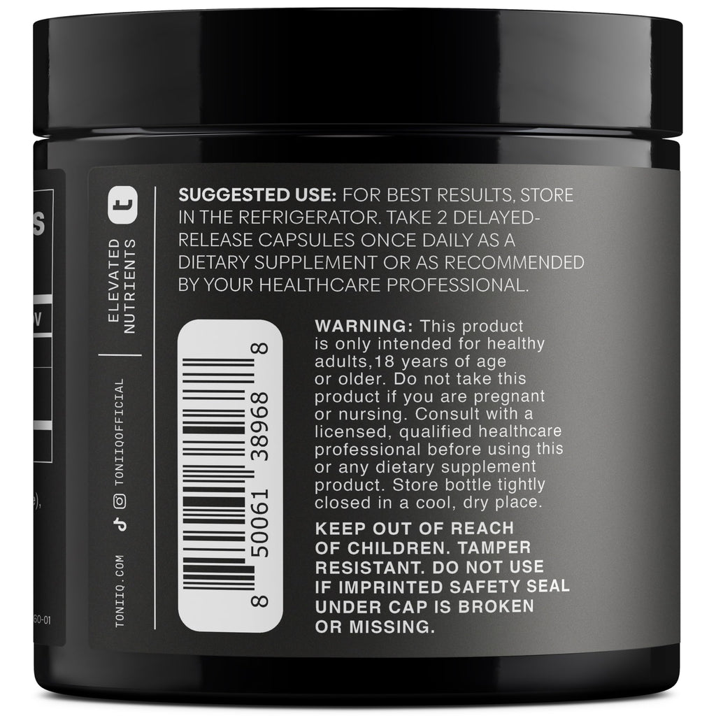 Lactobacillus Gasseri - Ultra High Strength 50 Billion CFU - Delayed Release Capsules - Made with Prebiotic Inulin Fiber - Supports Digestive Health & Gut Flora - Third-Party Lab Tested - 60 Capsules Toniiq Au supplements