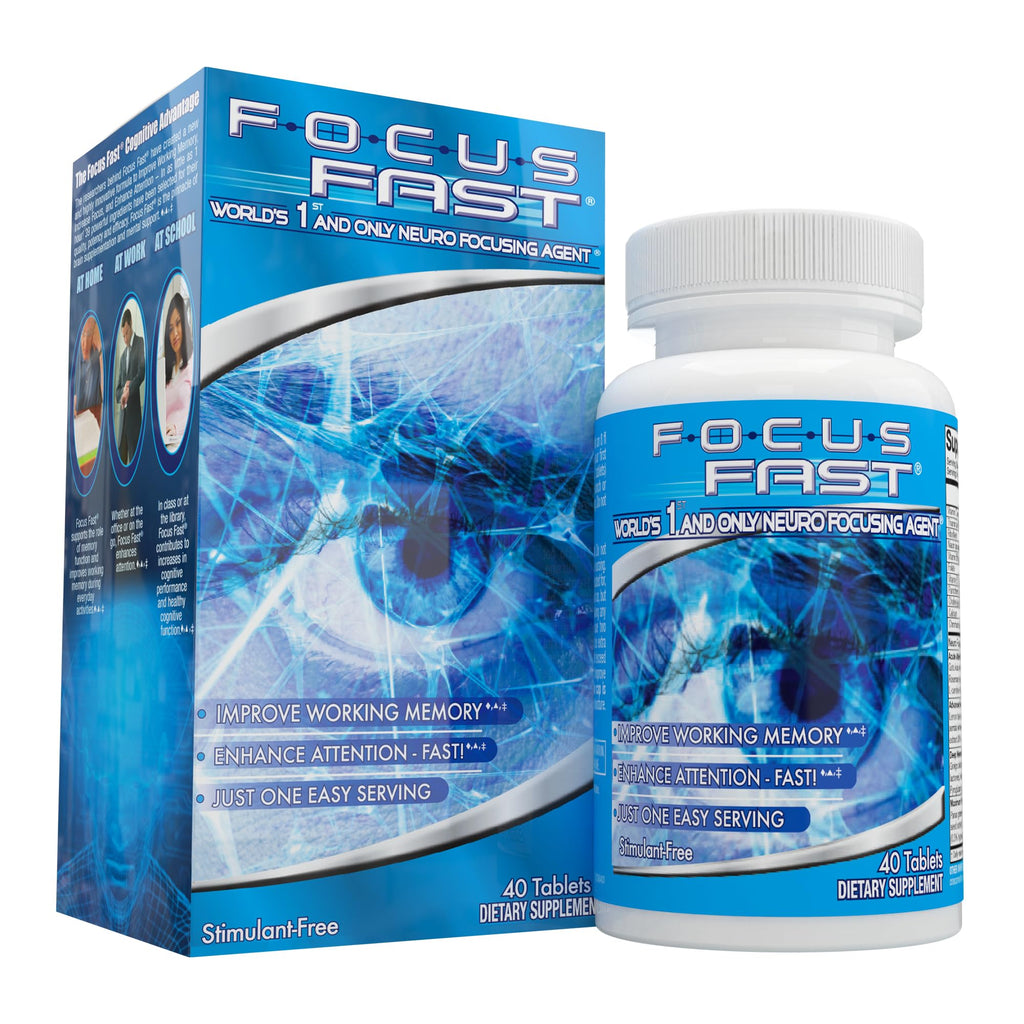 Focus Fast Brain Supplement - Improve Working Memory, Enhance Focus, Boost Cognition in as Little as 1 Hour. Caffeine/Stimulant Free Nootropic Focus Fast Au supplements