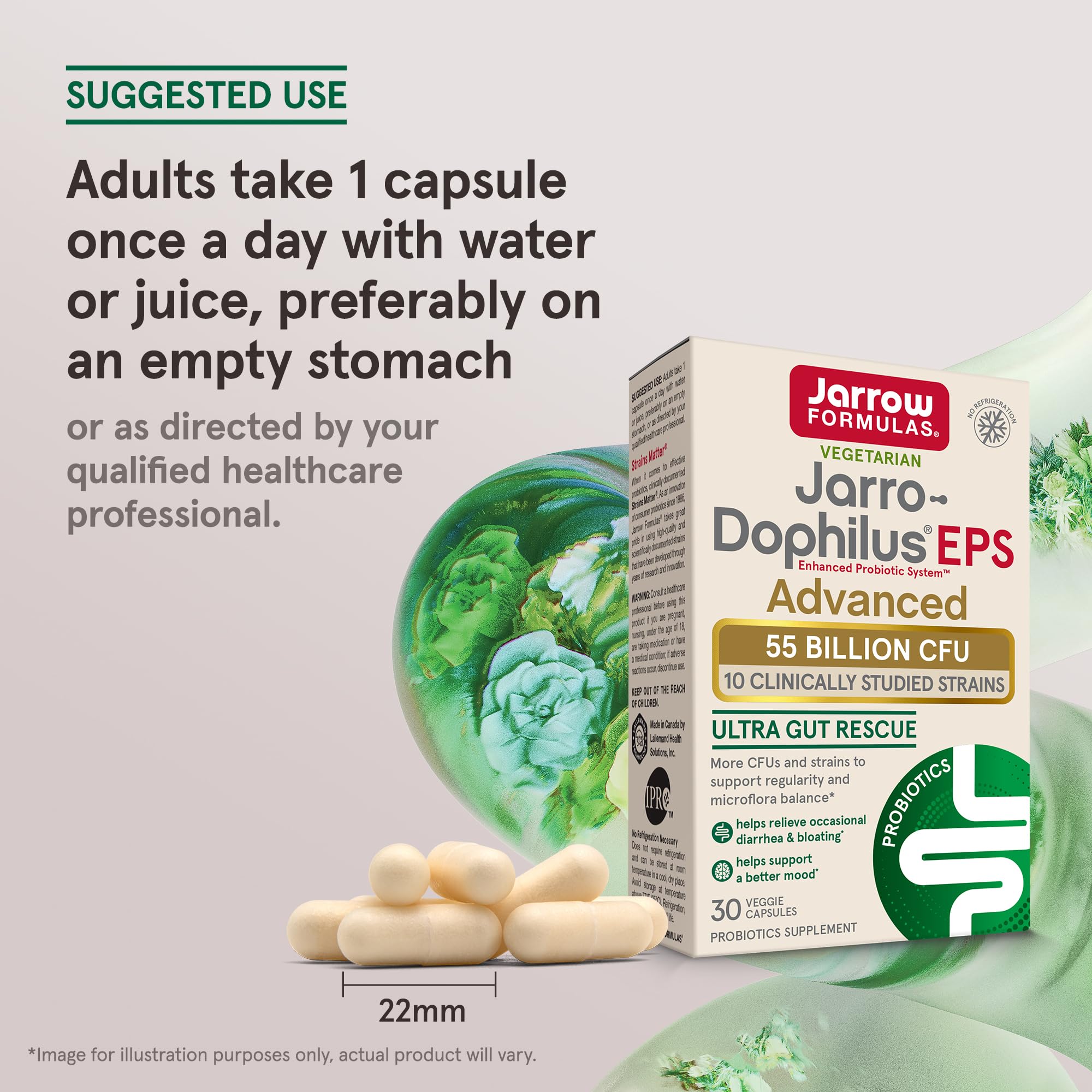 Jarrow Formulas Jarro-Dophilus EPS Advanced, 55 Billion CFU Probiotics, Digestive Support for Adults, 30 Probiotic Supplement Veggie Capsules, Up to 30 Day Supply Jarrow Formulas Au supplements