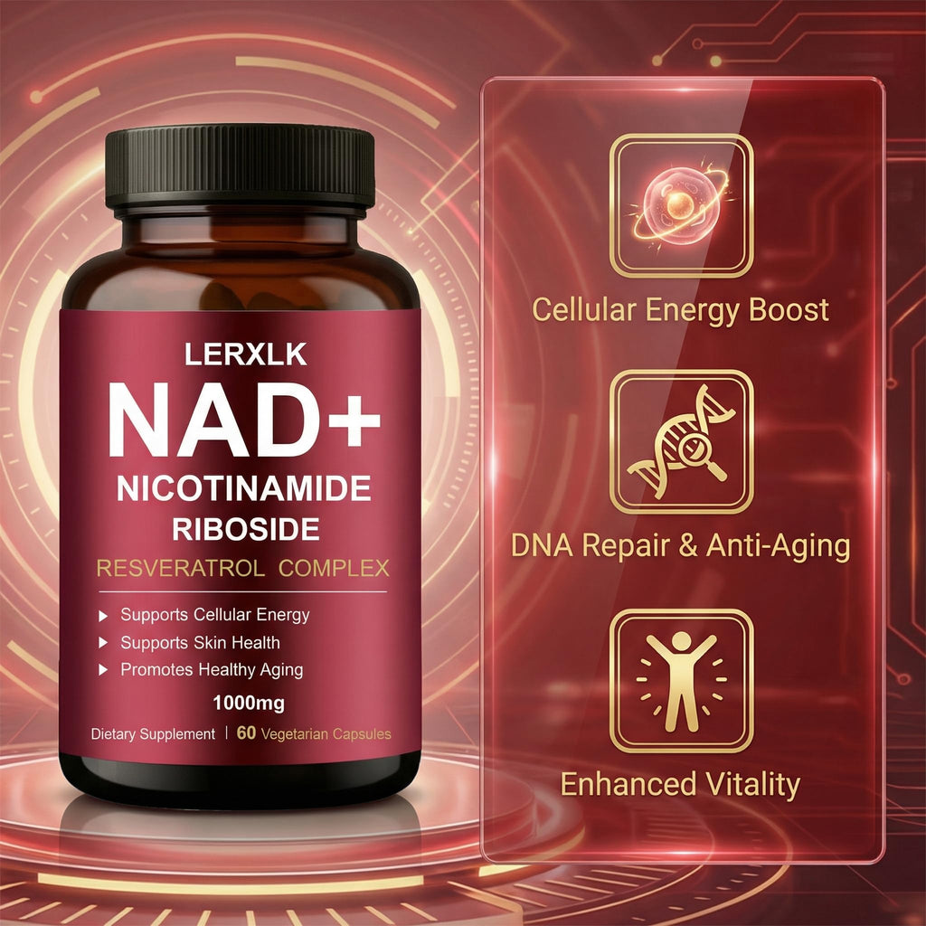 LERXLK NAD+ Supplement 1000mg – Liposomal Nicotinamide Riboside with Resveratrol, Advanced Cellular Energy & Healthy Aging Support, 60 Vegetarian Capsules LERXLK Au supplements