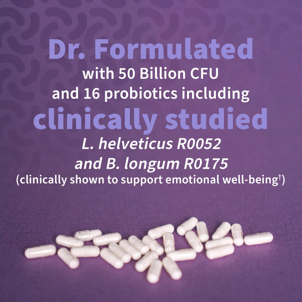Garden of Life Probiotics Mood+ Dr Formulated Acidophilus Probiotic Supplement - Promotes Emotional Well-Being, Relaxation and Digestive Balance - Ashwagandha for Stress Management, 60 Veggie Caps Garden of Life Au supplements