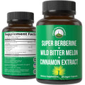Ultra High Strength 4-in-1 Super Berberine Patented GlucoVantage + Wild Bitter Melon + Cinnamon Extract + Chromium Picolinate Vegan Capsules. Great Supplement to Support After-Meal Spikes and Energy Peak Performance Au supplements