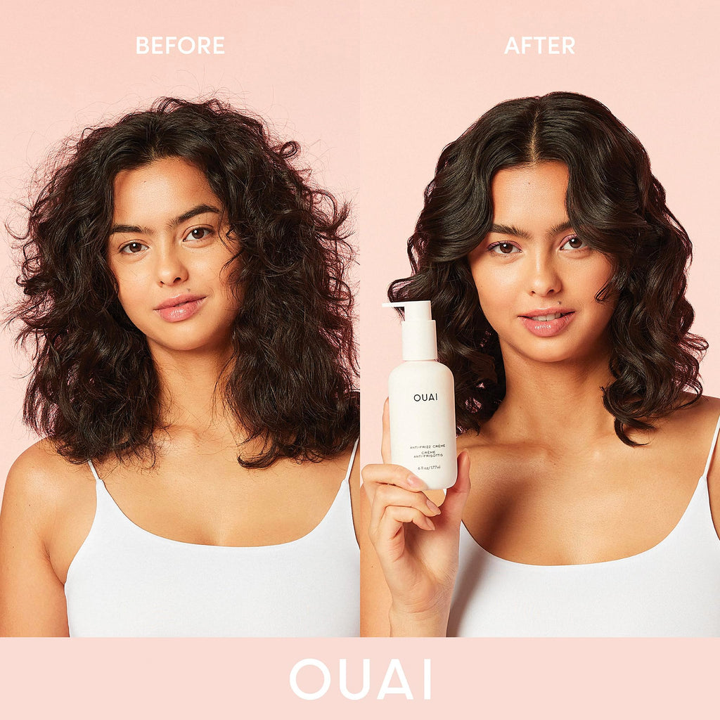 OUAI Anti Frizz Cream - Moisturizing Hair Cream with Frizz Control & Heat Protection - Provides Lasting Hydration with Jackfruit & Beetroot Extract - Paraben, Phthalate & Sulfate Free (6 oz) OUAI Au supplements